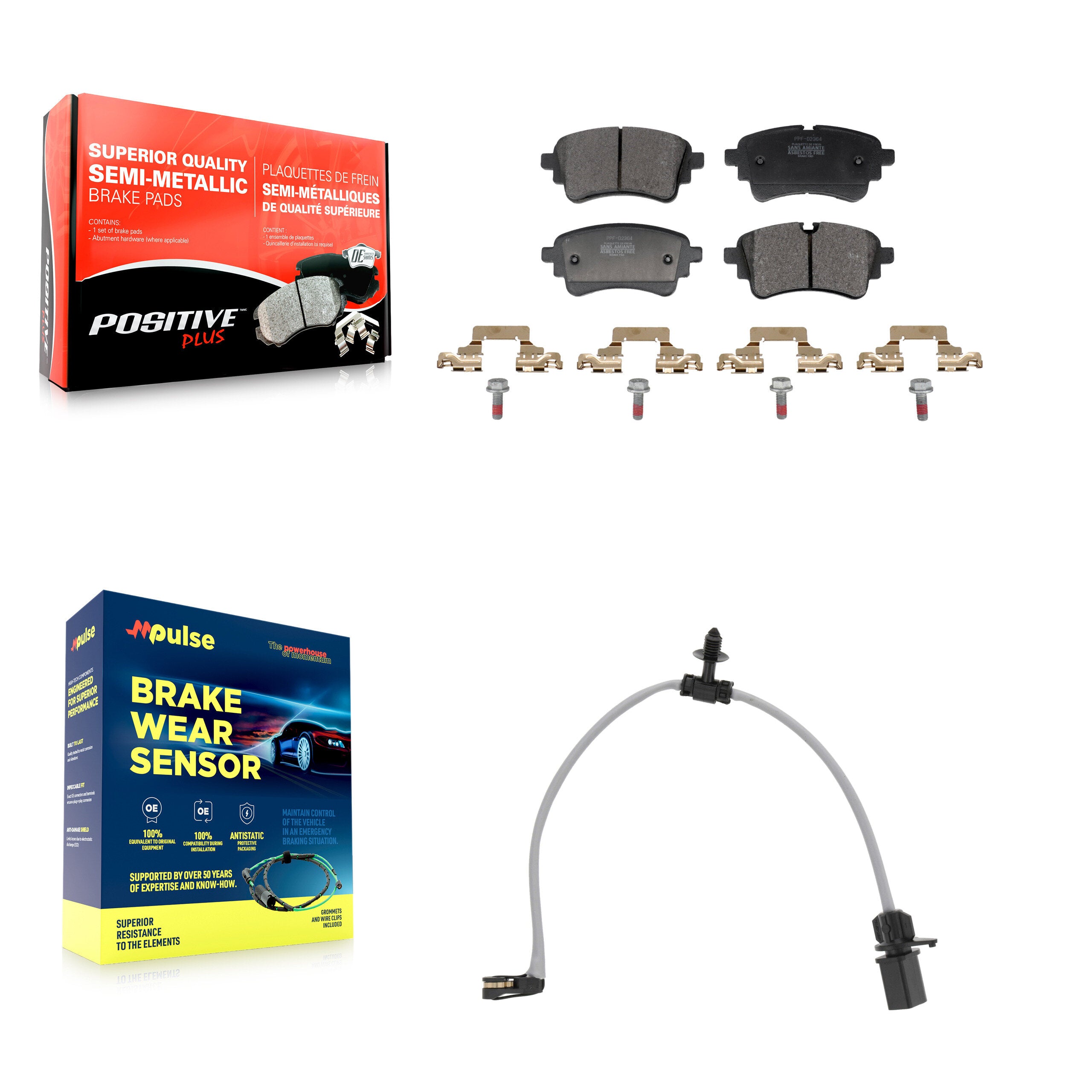Positive Plus KPW-101609 Disc Brake Pad for 2020-2023 Audi A6 allroad, Audi A7 Sportback and More - Rear