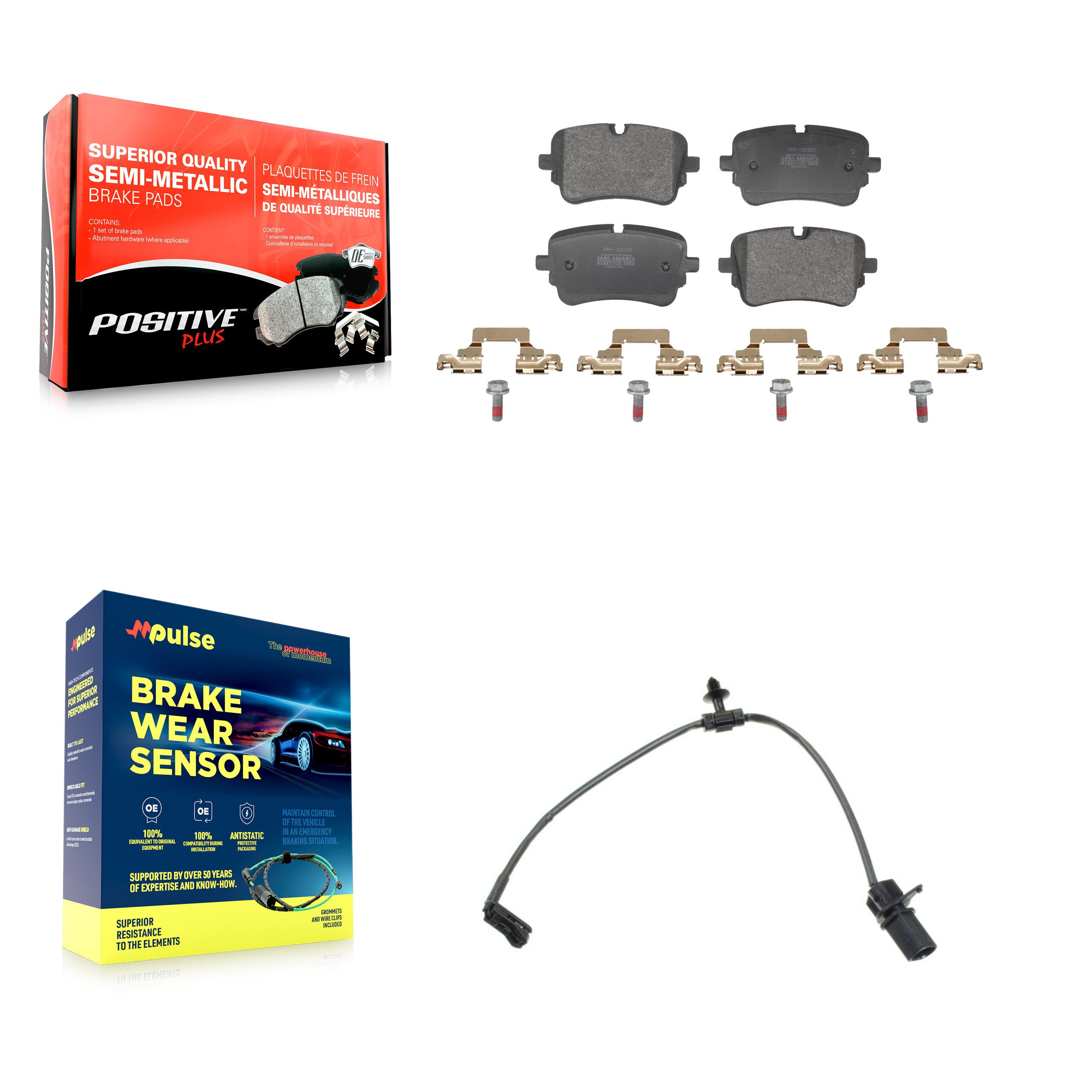 Positive Plus KPW-101612 Disc Brake Pad for 2020-2023 Audi A8 Quattro, Audi SQ7 and More - Rear