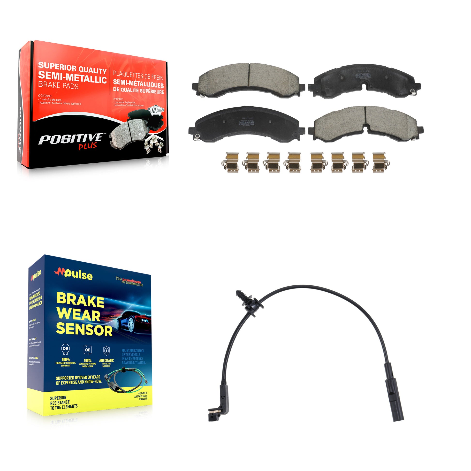 Positive Plus KPW-101615 Disc Brake Pad for 2023-2024 Chevrolet Silverado 2500 HD, Chevrolet Silverado 3500 HD and More - Rear