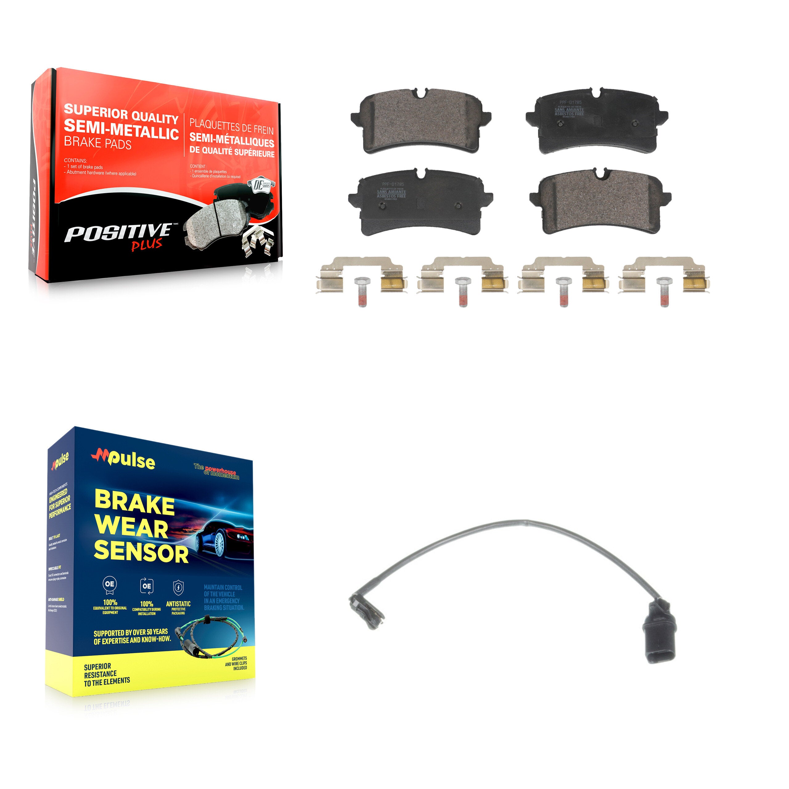 Positive Plus KPW-101619 Disc Brake Pad for 2013-2018 Audi A7 Quattro, Audi RS7 and More - Rear