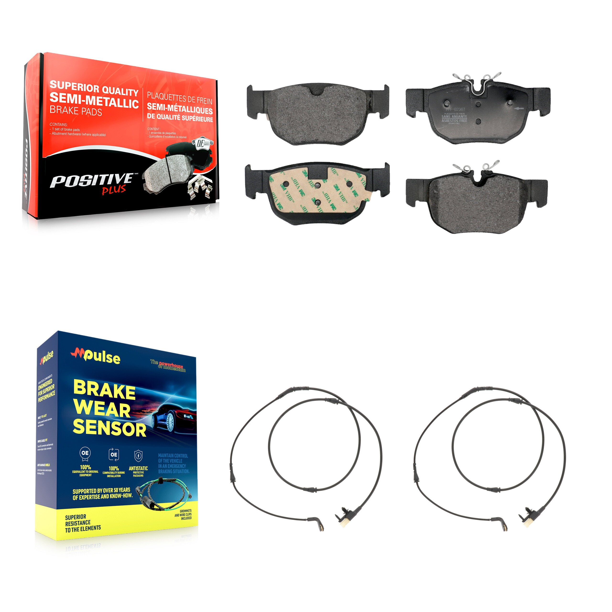Positive Plus KPW-101622 Disc Brake Pad for 2020-2021 Jaguar F-Pace, Land Rover Range Rover Velar - Rear