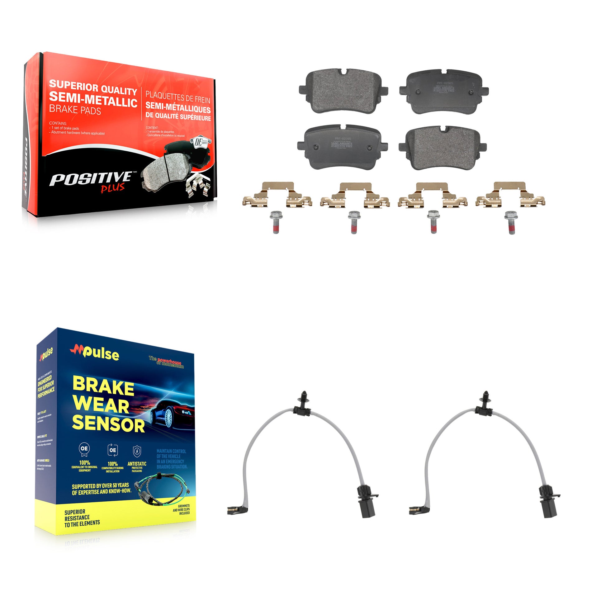 Positive Plus KPW-101631 Disc Brake Pad for 2020-2023 Audi S7 Sportback, Audi e-tron S and More - Rear