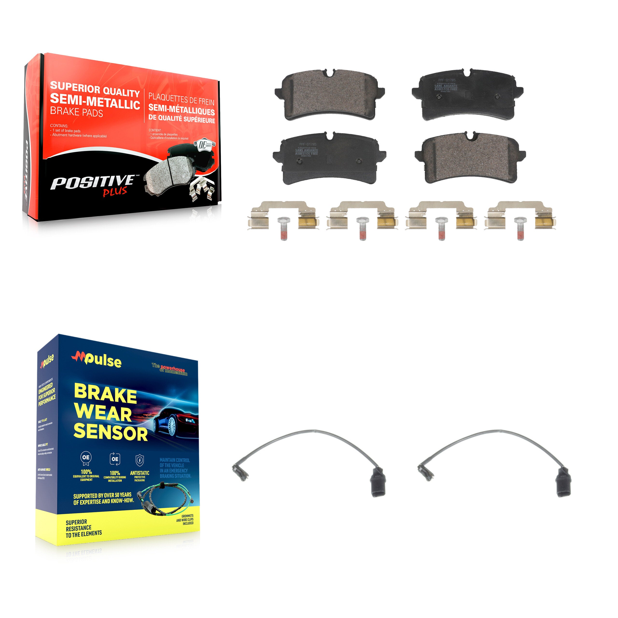 Positive Plus KPW-101642 Disc Brake Pad for 2013-2018 Audi A7 Quattro, Audi RS7 and More - Rear