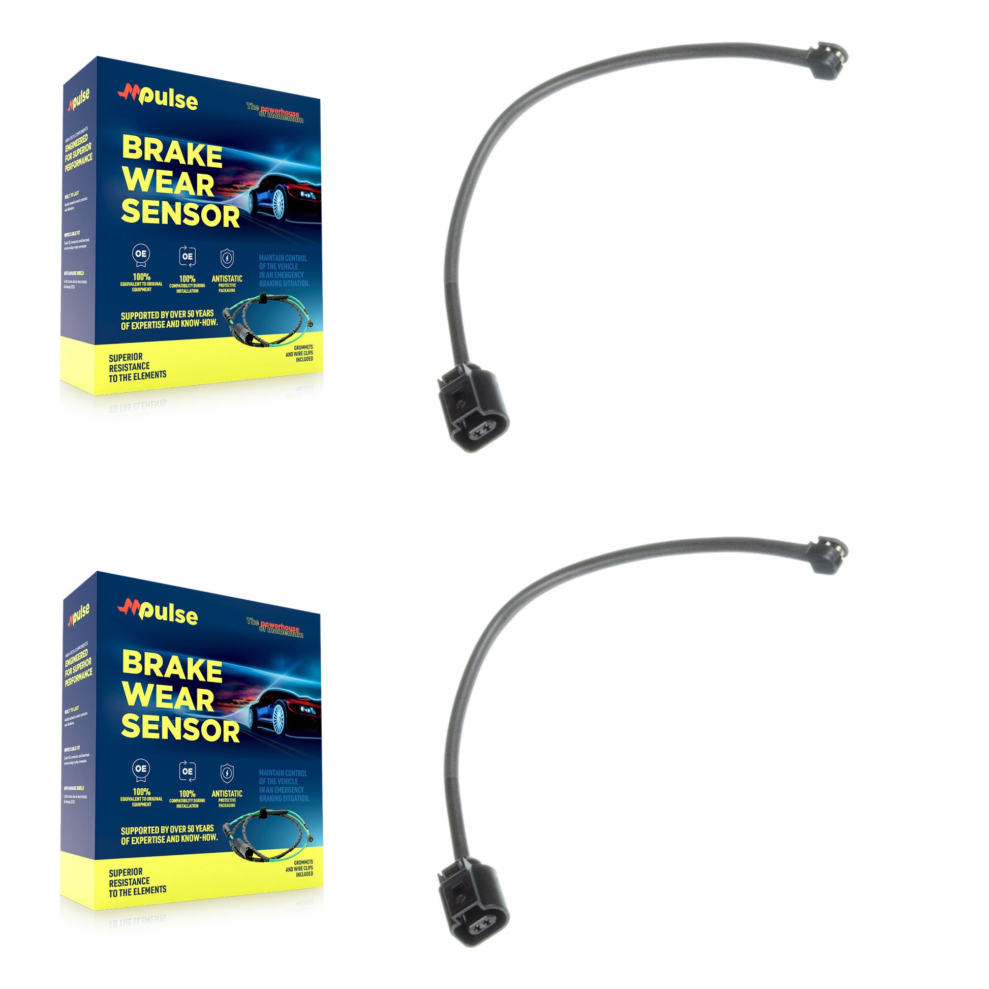 Mpulse KSE-100029 Disc Brake Pad Wear Sensor for 2011-2018 Porsche 911, Porsche Panamera and More - Front