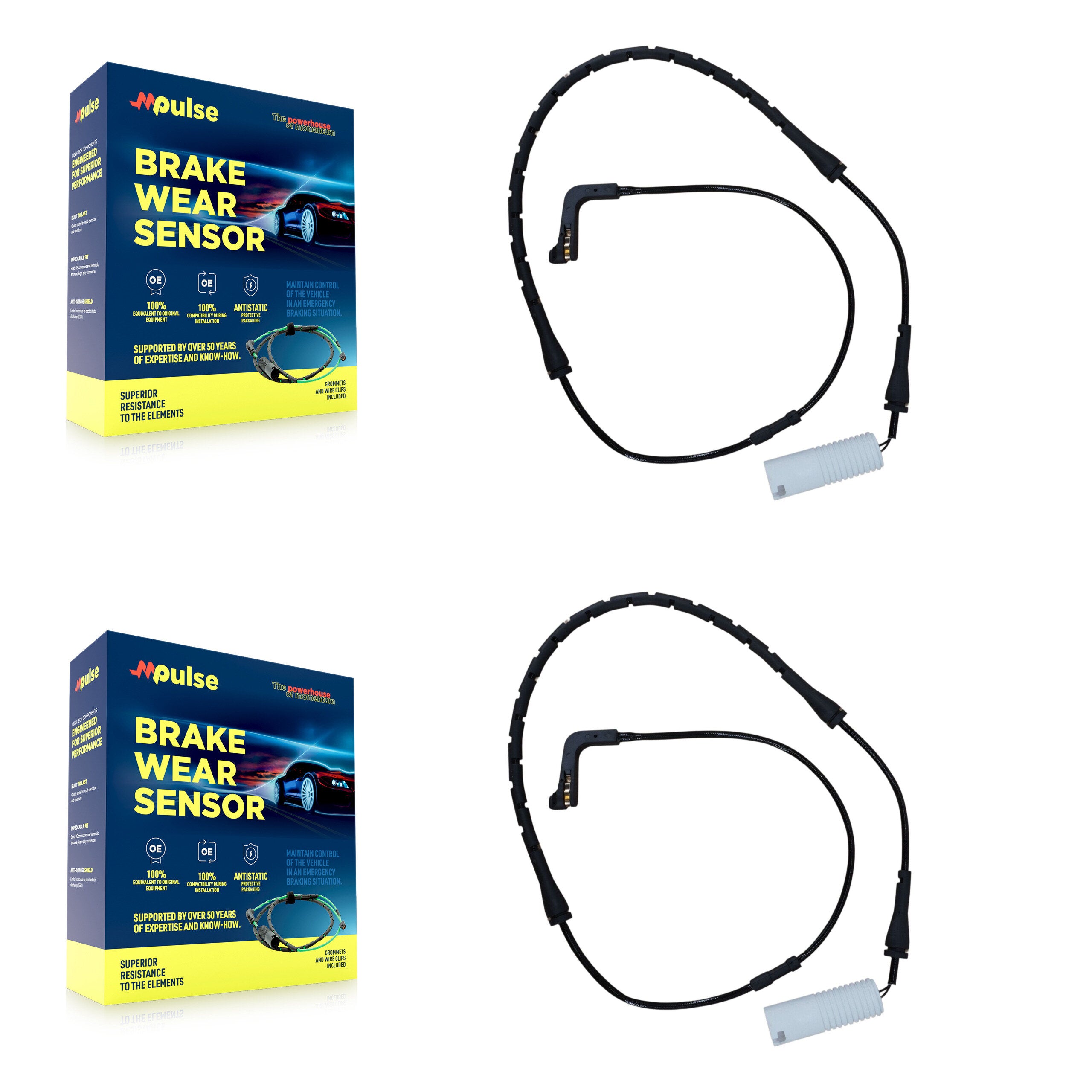 Mpulse KSE-100077 Disc Brake Pad Wear Sensor for 2002-2008 BMW Alpina B7, BMW 750i and More - Front