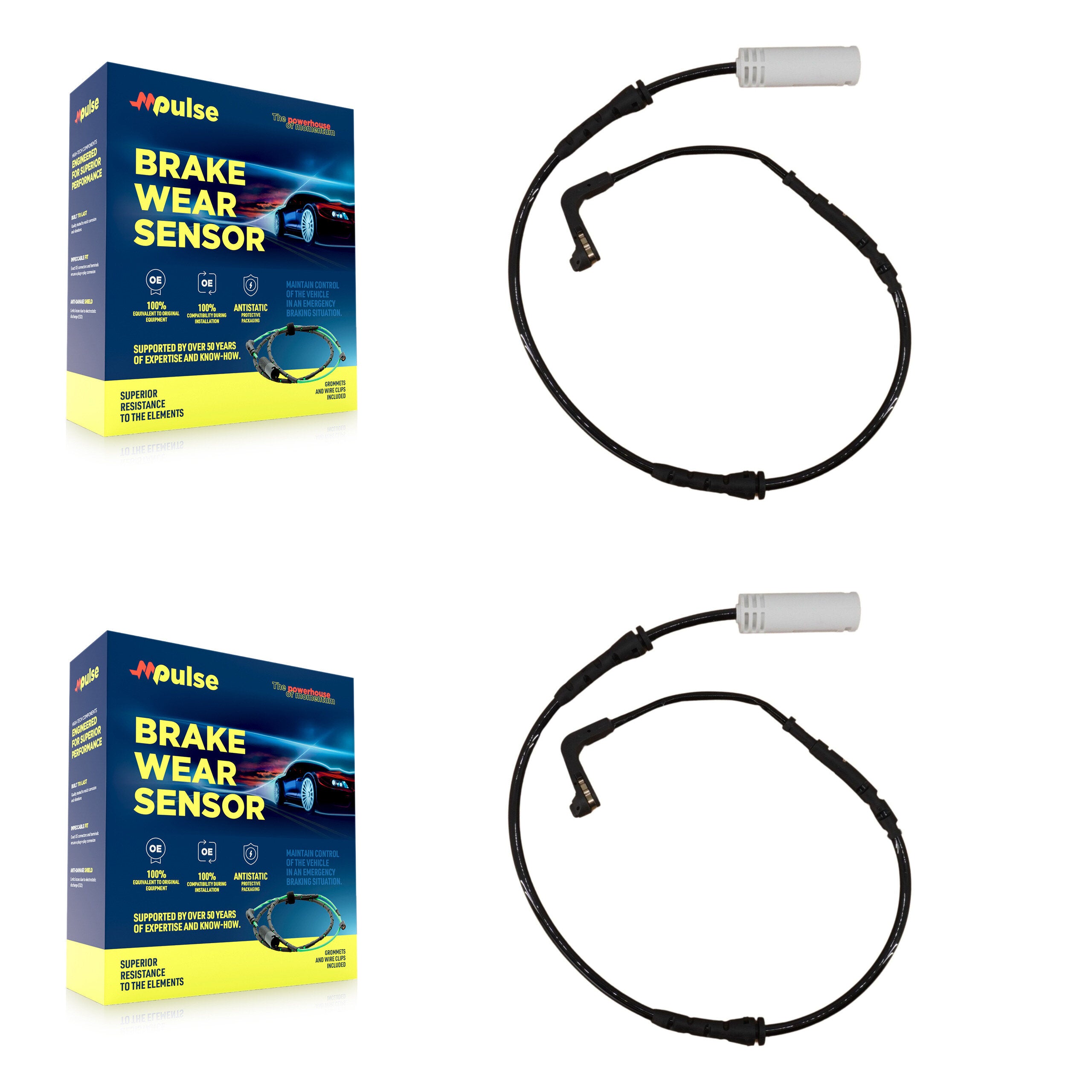 Mpulse KSE-100085 Disc Brake Pad Wear Sensor for 2005-2012 BMW 325i, BMW 125i and More - Front