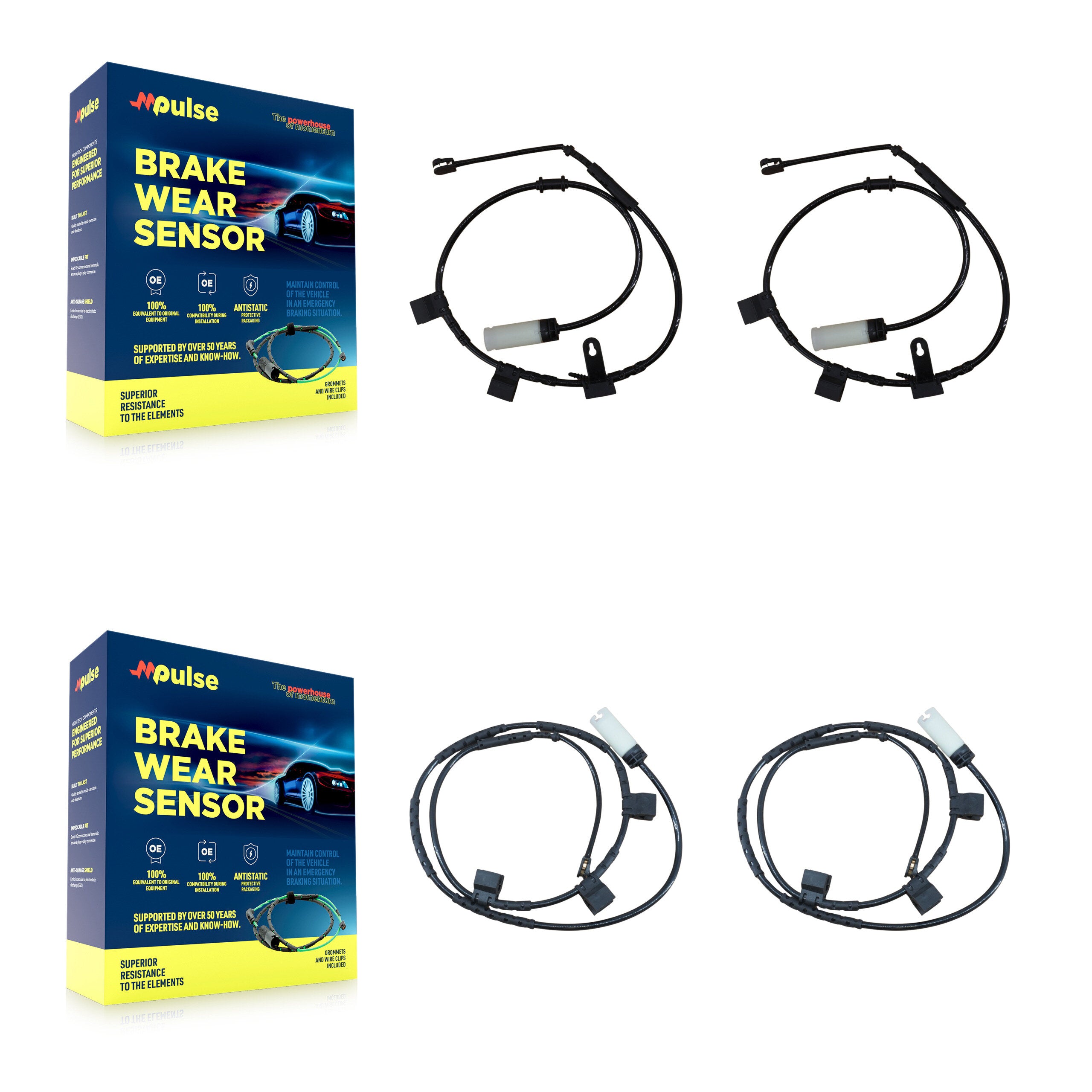 Mpulse KSE-100128 Disc Brake Pad Wear Sensor for 2011-2015 Mini Cooper - Front and Rear