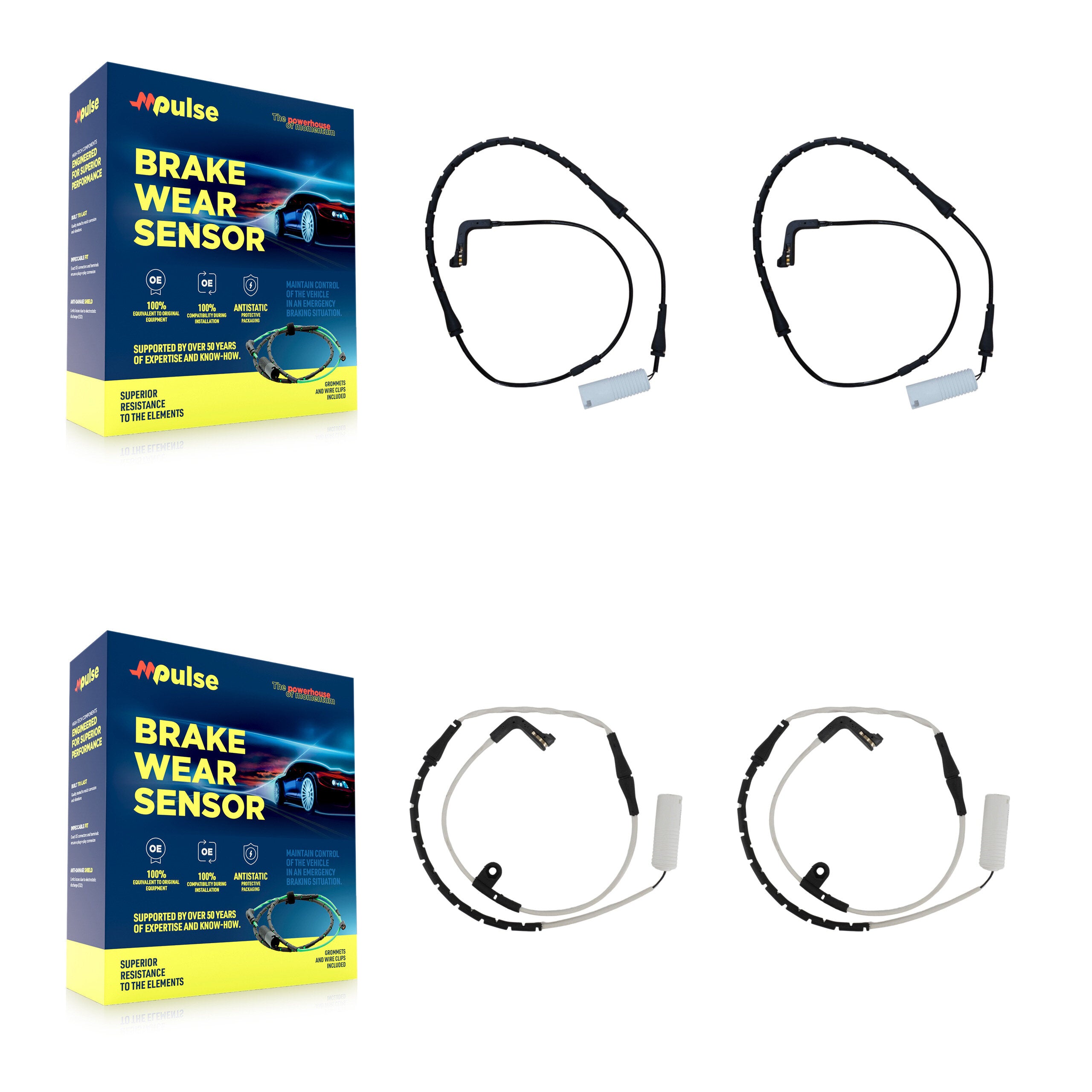 Mpulse KSE-100136 Disc Brake Pad Wear Sensor for 2002-2008 BMW Alpina B7, BMW 750i and More - Front and Rear