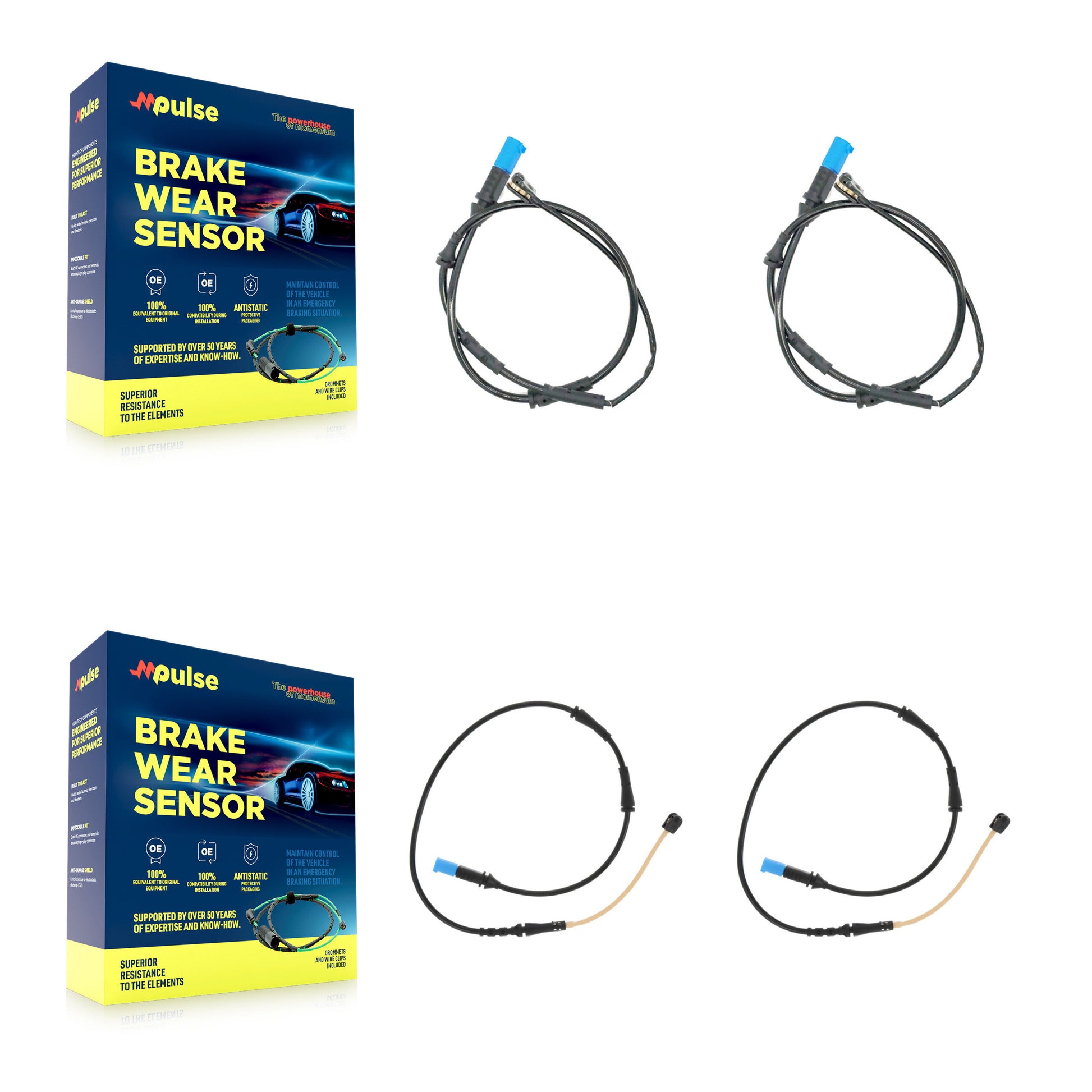 Mpulse KSE-100140 Disc Brake Pad Wear Sensor for 2019-2024 BMW X4 - Front and Rear