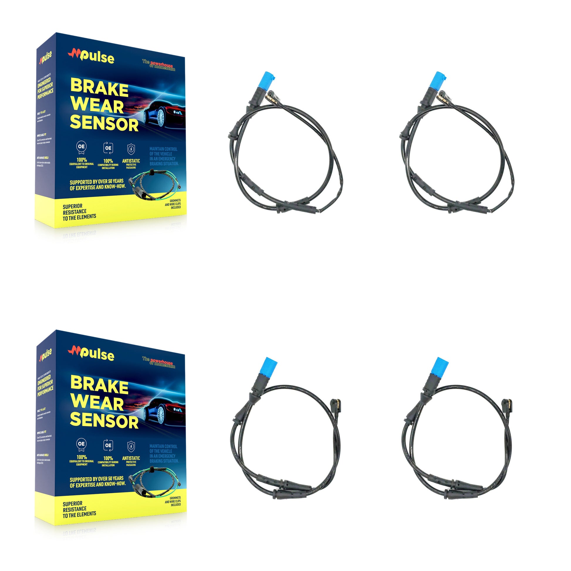 Mpulse KSE-100141 Disc Brake Pad Wear Sensor for 2018-2024 BMW X3, BMW iX3 - Front and Rear