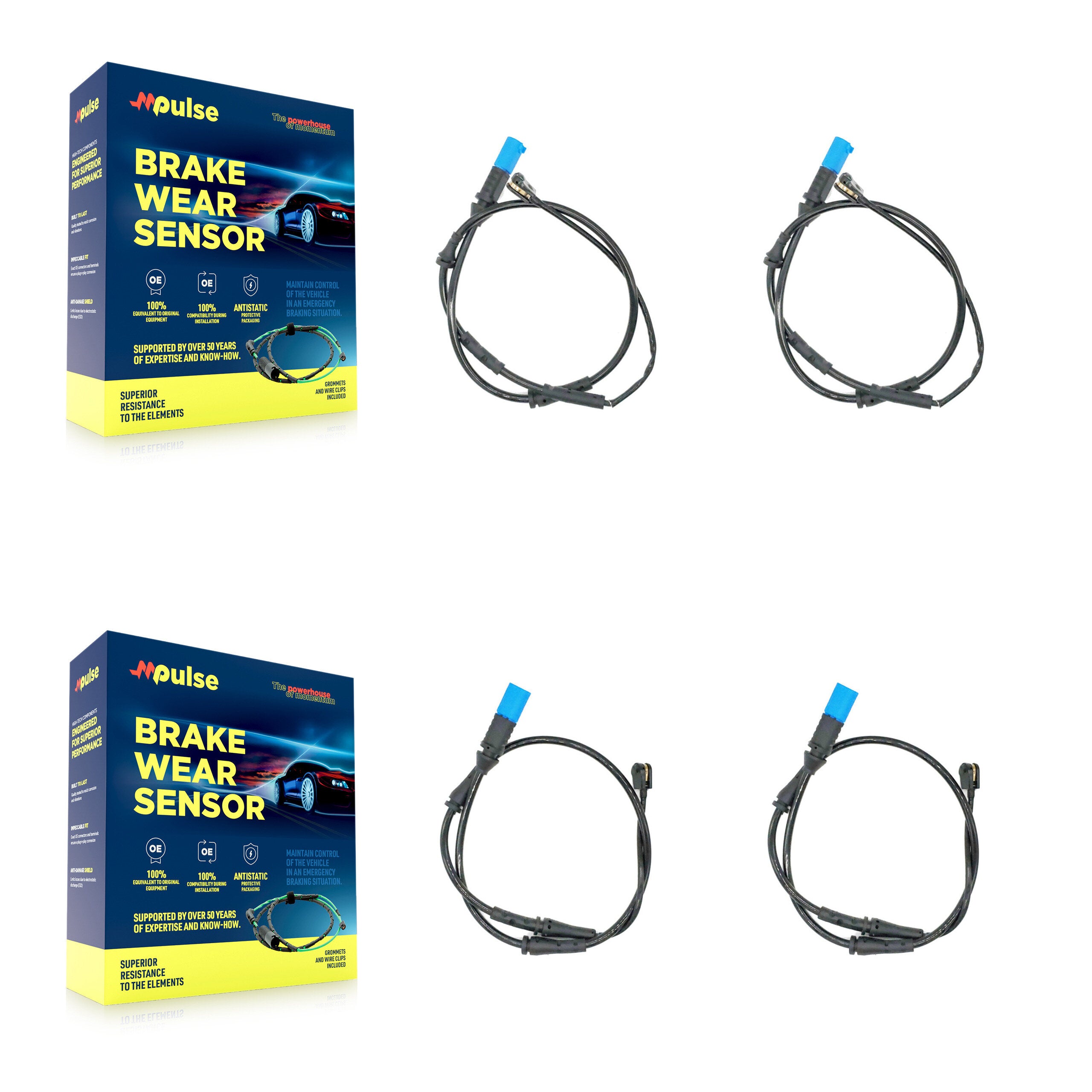 Mpulse KSE-100141 Disc Brake Pad Wear Sensor for 2018-2024 BMW X3, BMW iX3 - Front and Rear