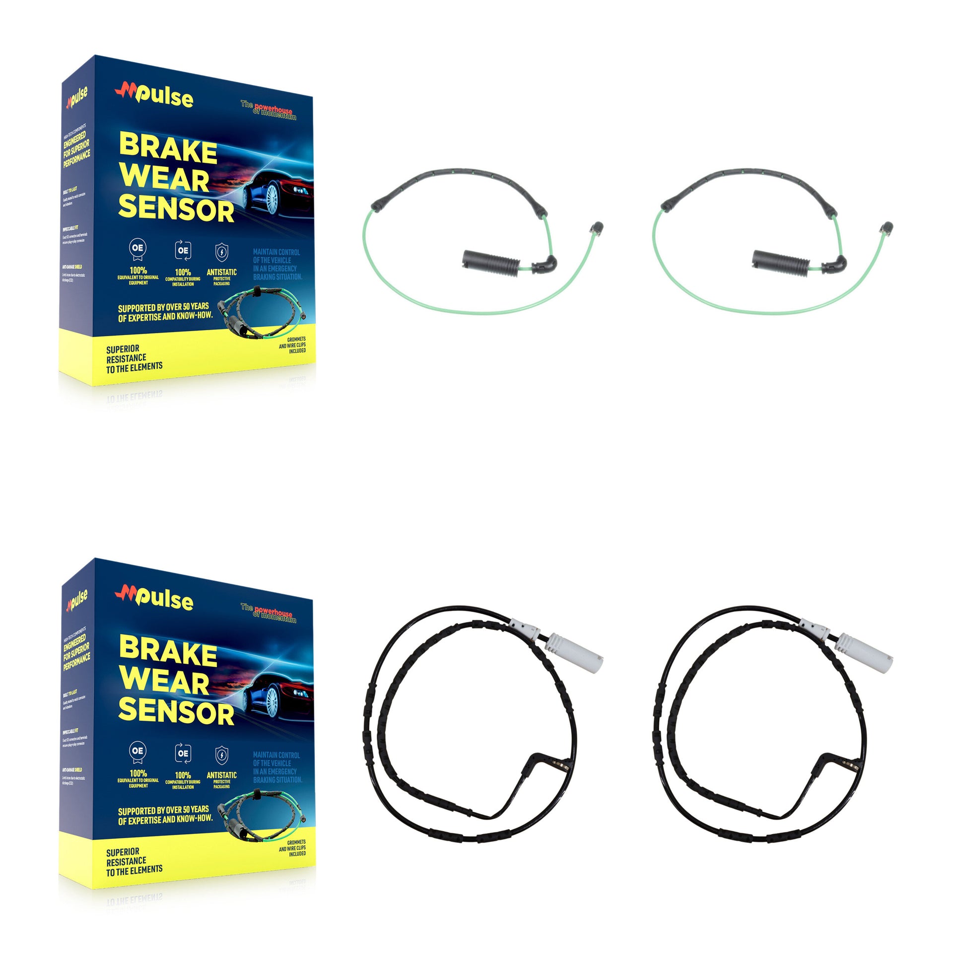 Mpulse KSE-100145 Disc Brake Pad Wear Sensor for 2005 BMW 330xi - Front and Rear