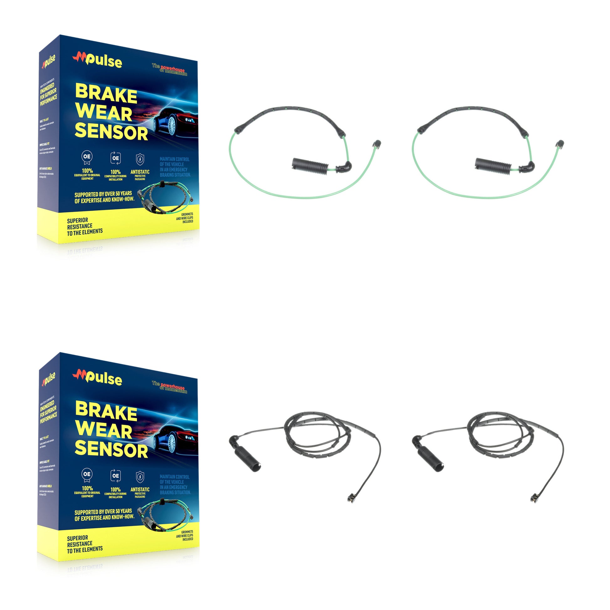 Mpulse KSE-100159 Disc Brake Pad Wear Sensor for 2001-2006 BMW 325xi, BMW 330Ci and More - Front and Rear