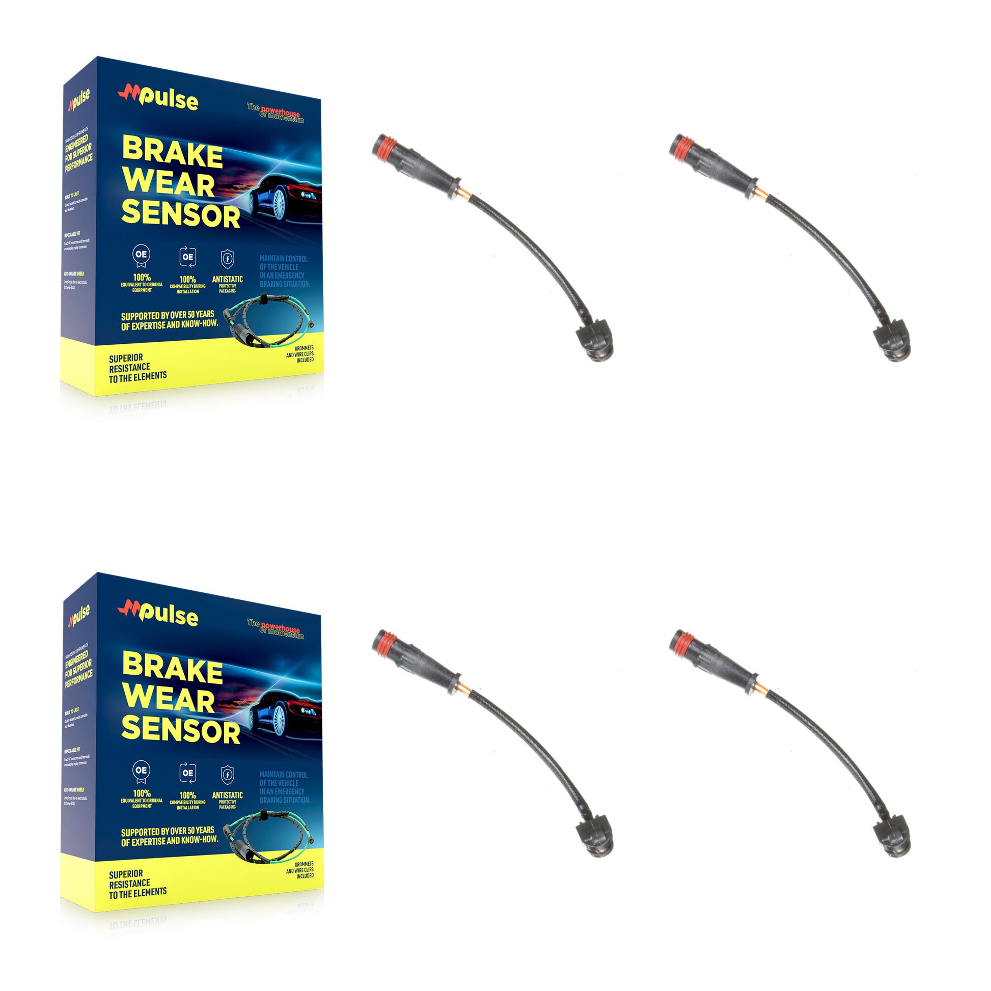 Mpulse KSE-100171 Disc Brake Pad Wear Sensor for 2005-2021 Mercedes-Benz E63 AMG, Mercedes-Benz C63 AMG and More - Front and Rear
