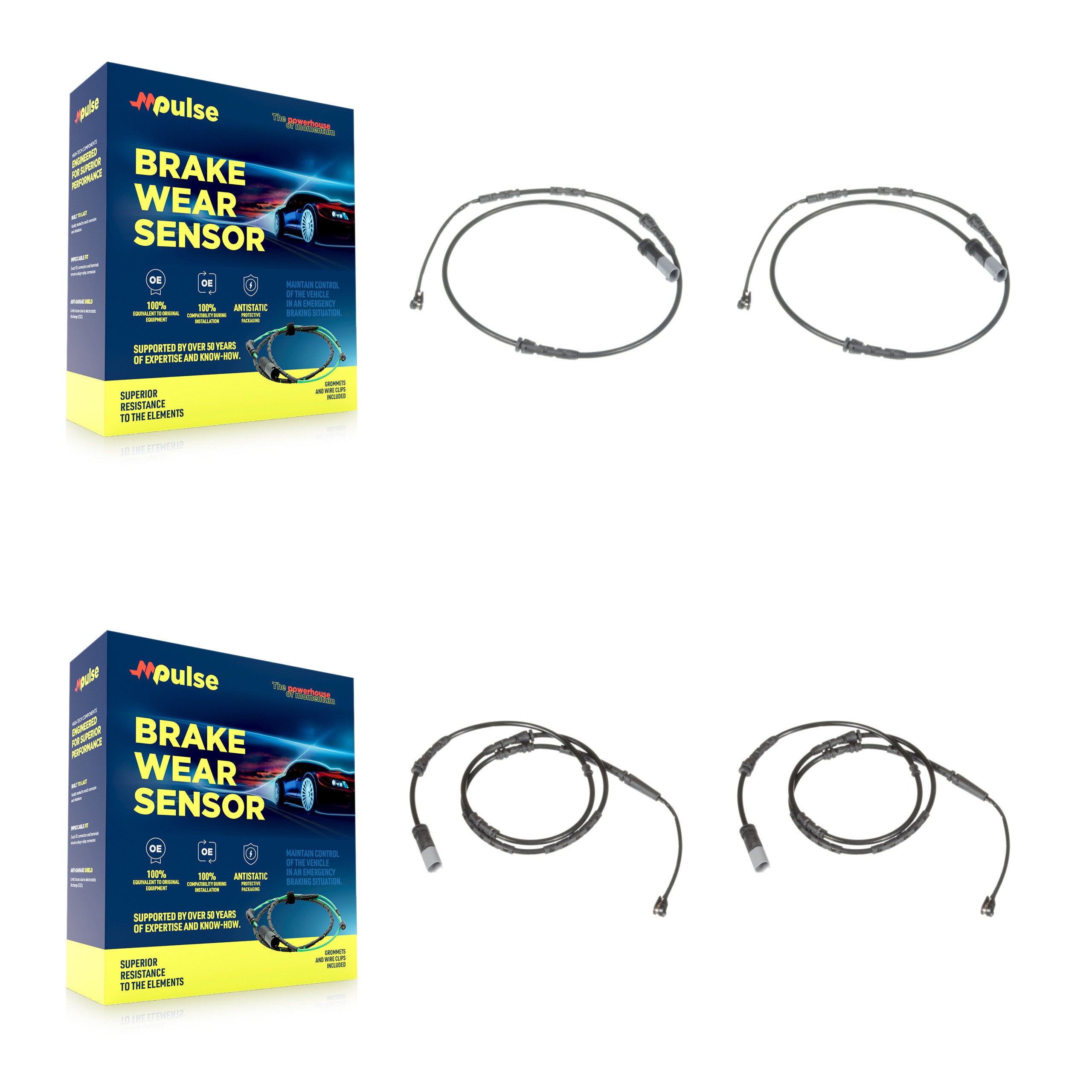 Mpulse KSE-100176 Disc Brake Pad Wear Sensor for 2011-2018 BMW X4, BMW X3 - Front and Rear