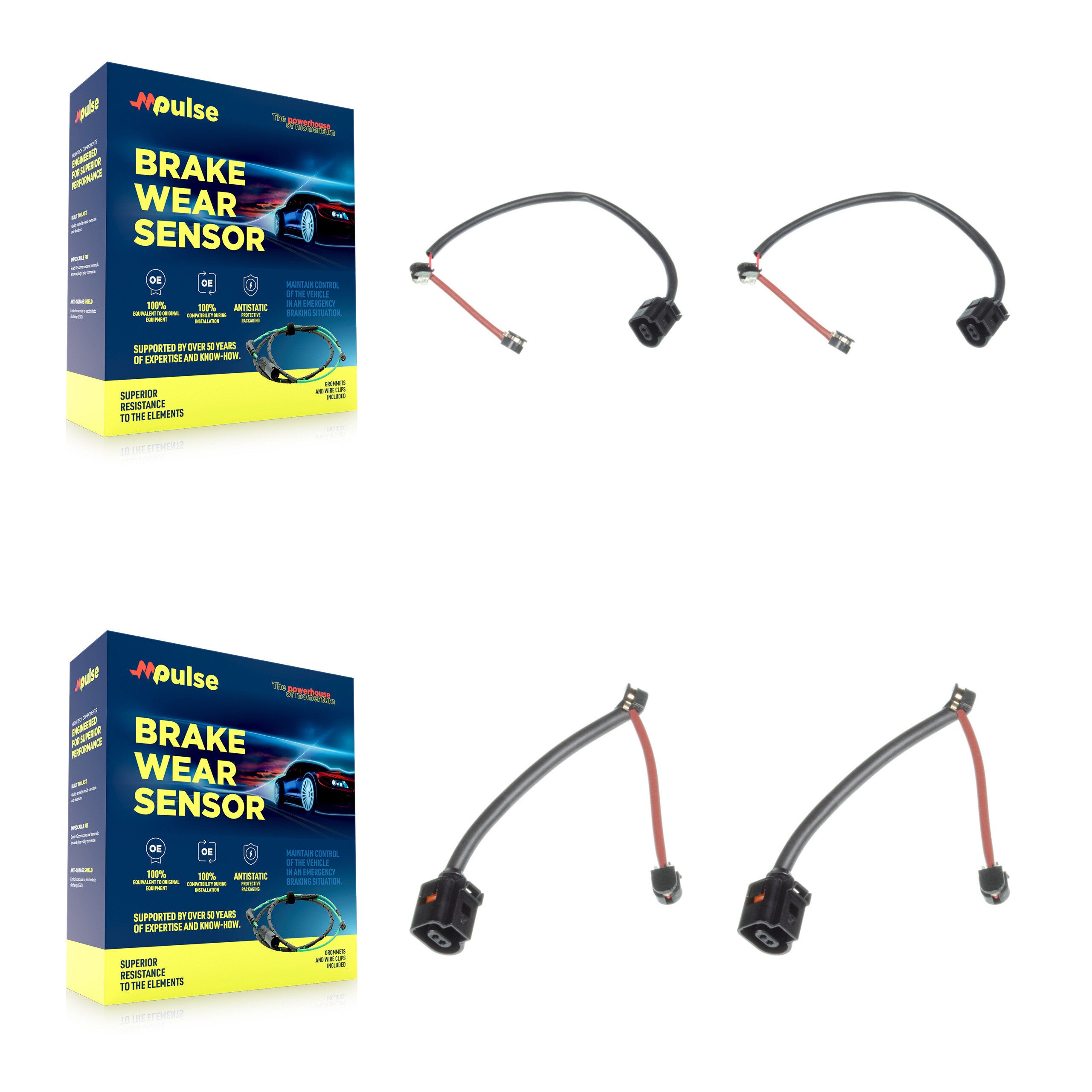Mpulse KSE-100179 Disc Brake Pad Wear Sensor for 2010-2020 Porsche Taycan, Porsche Panamera - Front and Rear