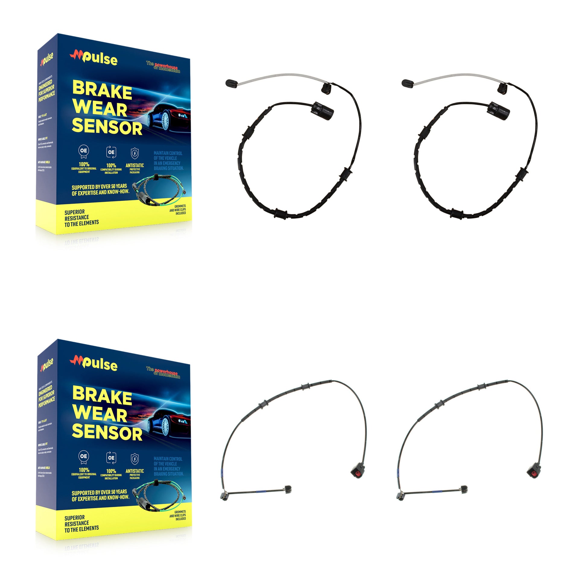Mpulse KSE-100186 Disc Brake Pad Wear Sensor for 2007-2021 Jaguar F-Type, Jaguar XKR, Jaguar XK - Front and Rear