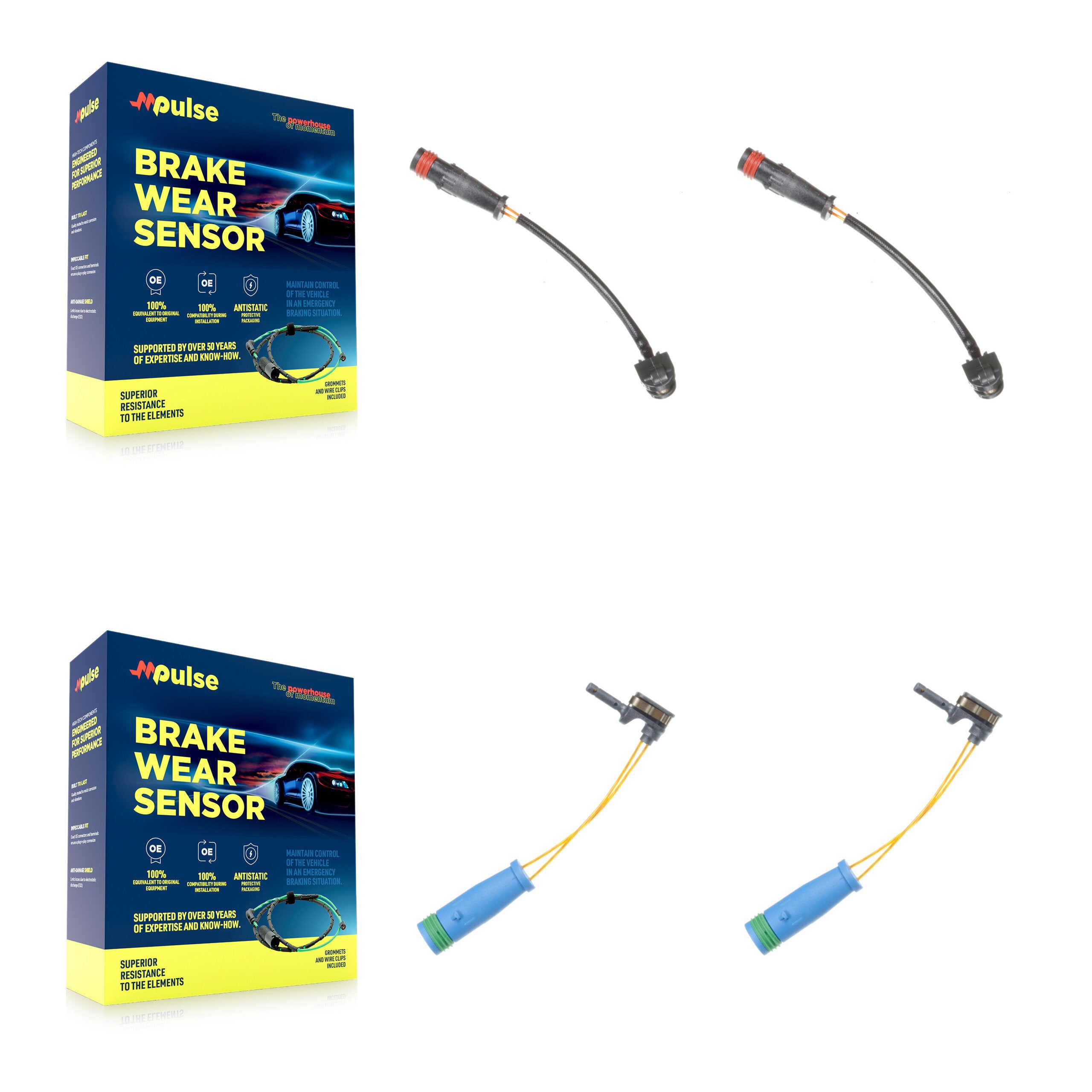 Mpulse KSE-100201 Disc Brake Pad Wear Sensor for 2018-2022 Mercedes-Benz AMG GT 53, Mercedes-Benz E63 AMG S and More - Front and Rear