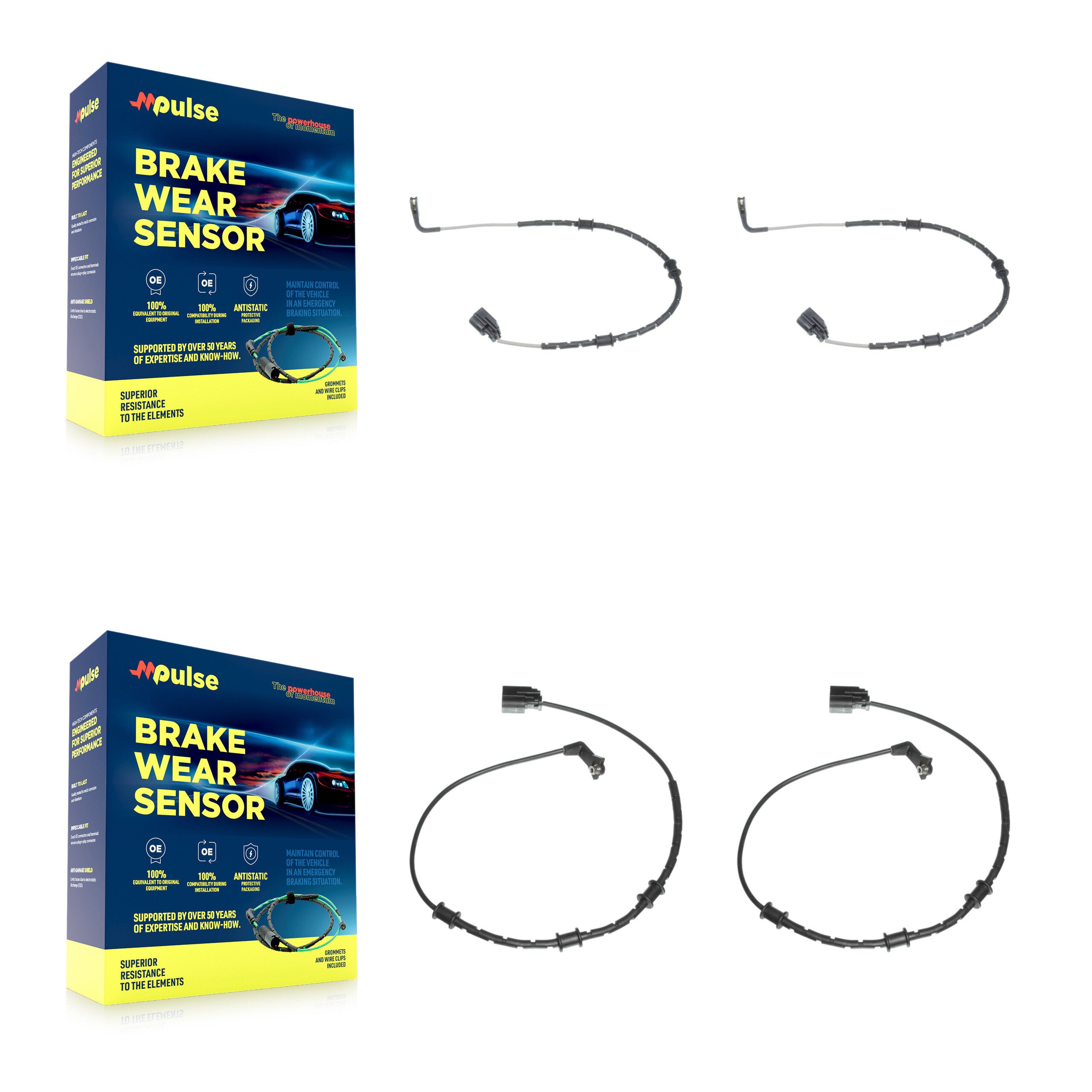 Mpulse KSE-100208 Disc Brake Pad Wear Sensor for 2009-2016 Jaguar XJ, Jaguar XJR and More - Front and Rear