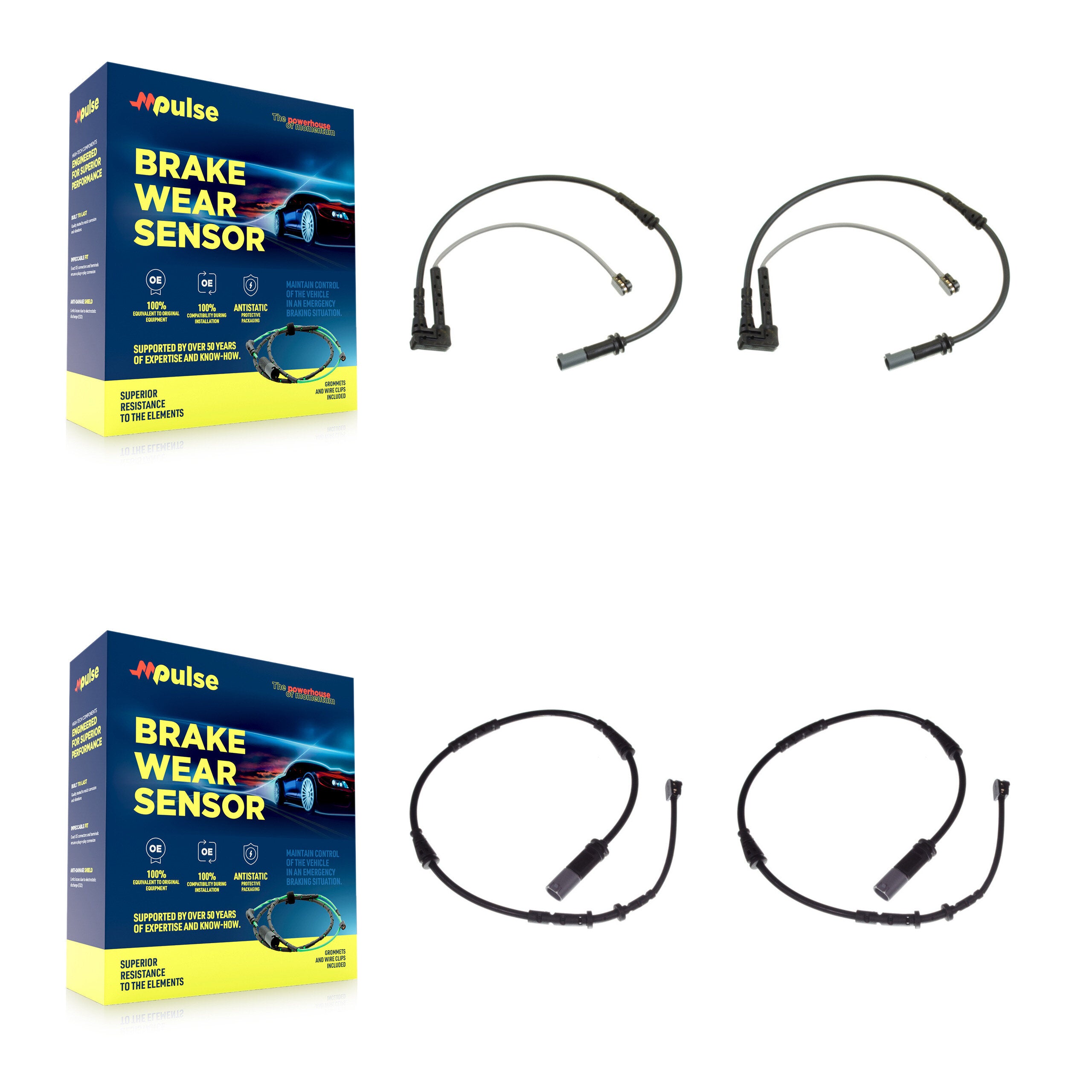 Mpulse KSE-100216 Disc Brake Pad Wear Sensor for 2016-2024 BMW M235i xDrive Gran Coupe, BMW 228i Gran Coupe and More - Front and Rear