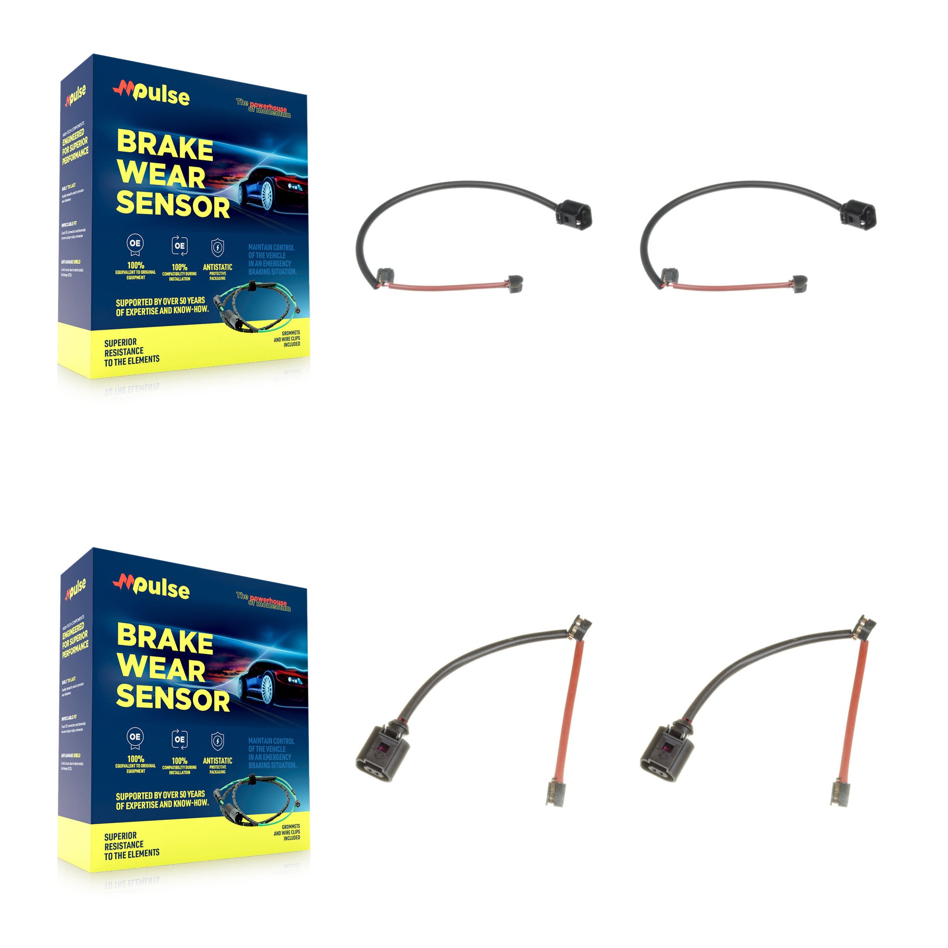 Mpulse KSE-100237 Disc Brake Pad Wear Sensor for 2003-2015 Audi Q7, Porsche Cayenne - Front and Rear