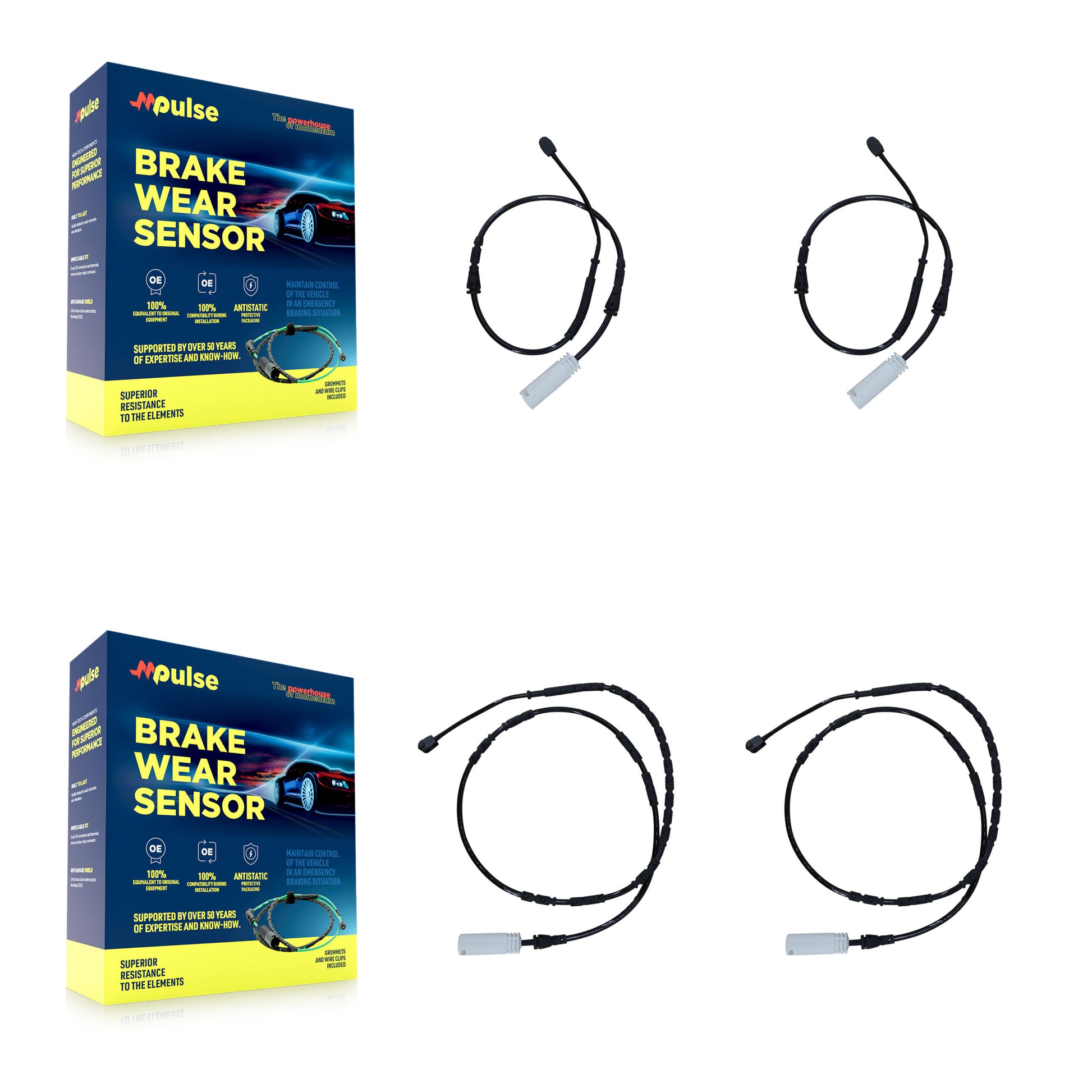 Mpulse KSE-100409 Disc Brake Pad Wear Sensor for 2010-2013 BMW 125i, BMW 128i - Front and Rear