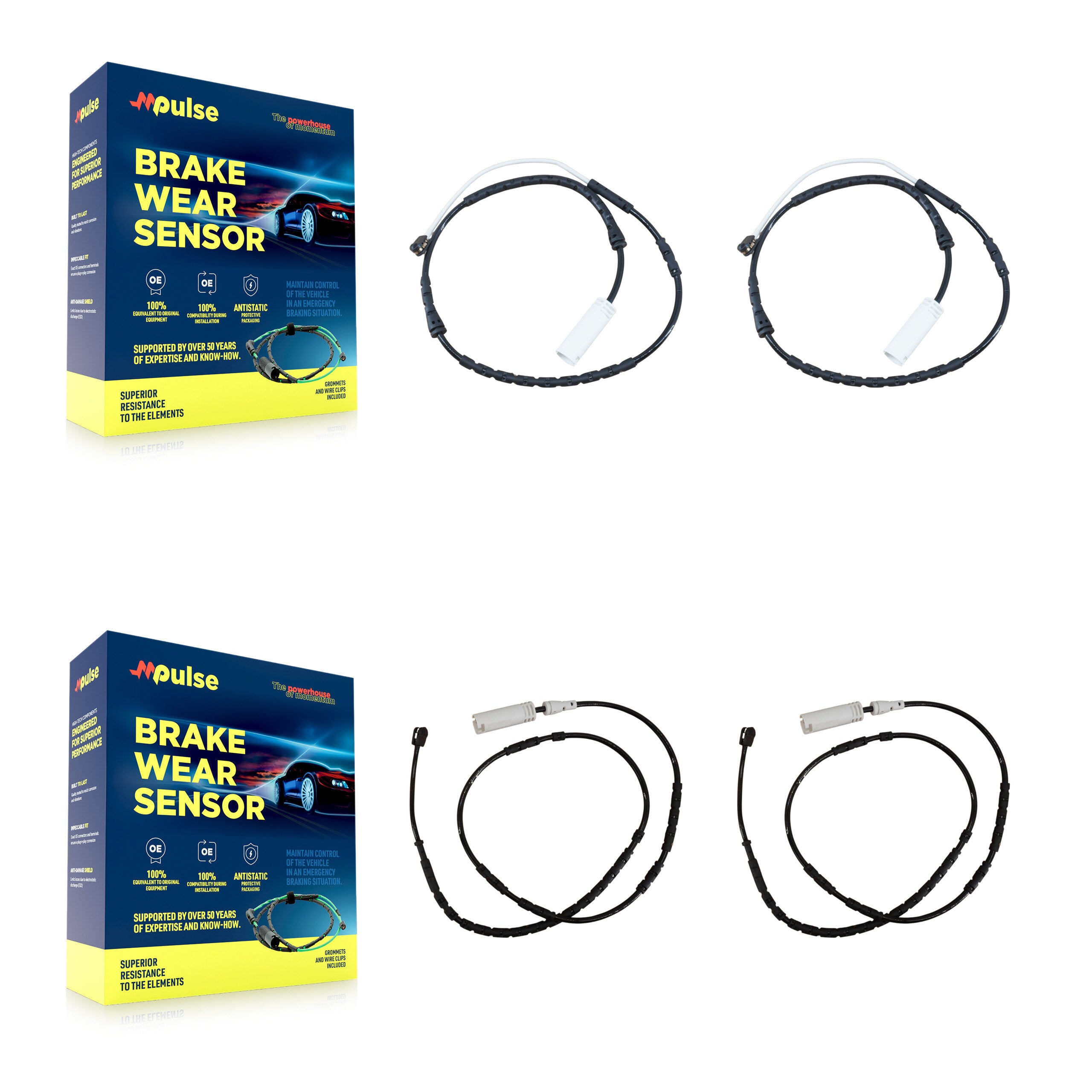 Mpulse KSE-100419 Disc Brake Pad Wear Sensor for 2012-2015 BMW X1 - Front and Rear
