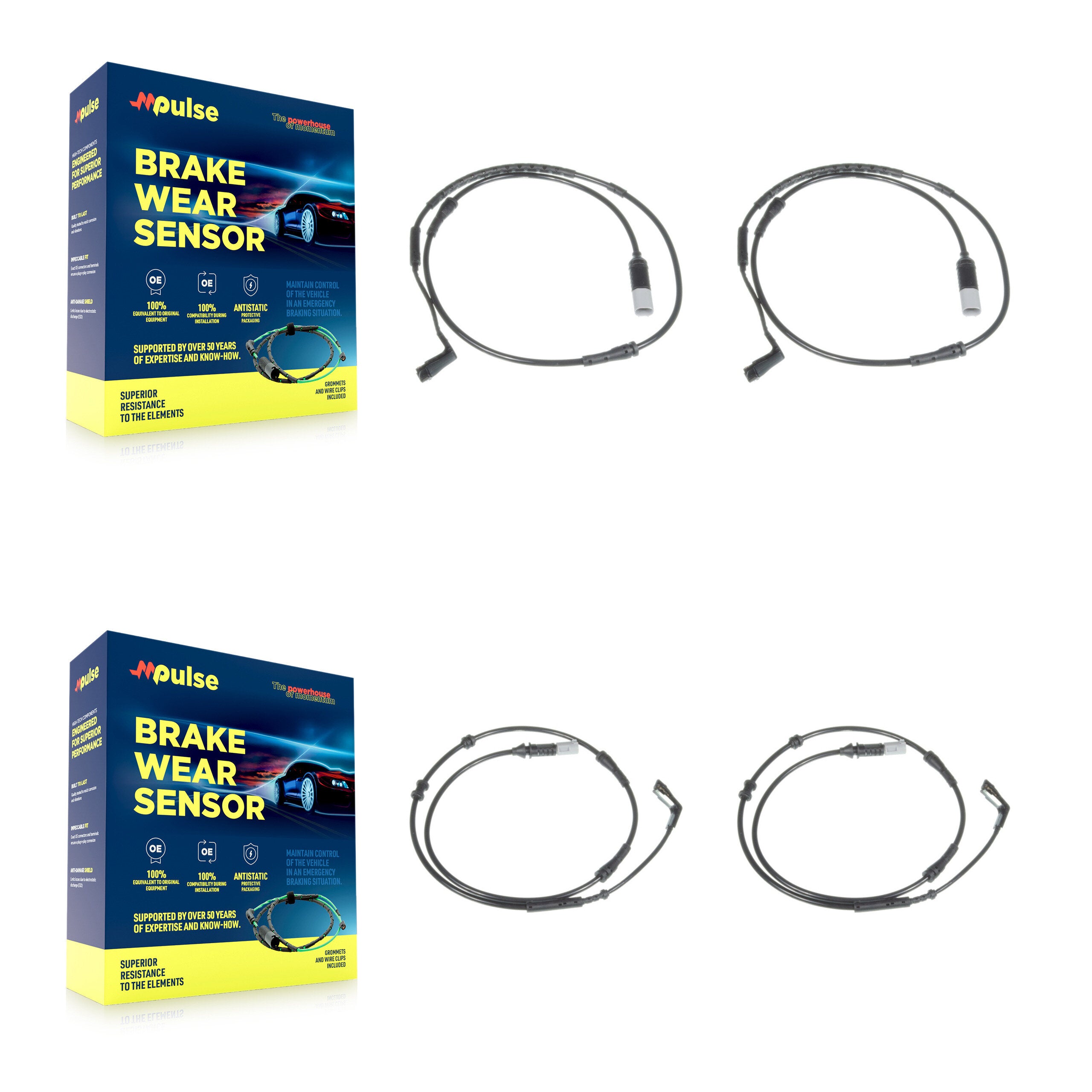 Mpulse KSE-100448 Disc Brake Pad Wear Sensor for 2009 BMW 750i, BMW 750Li - Front and Rear