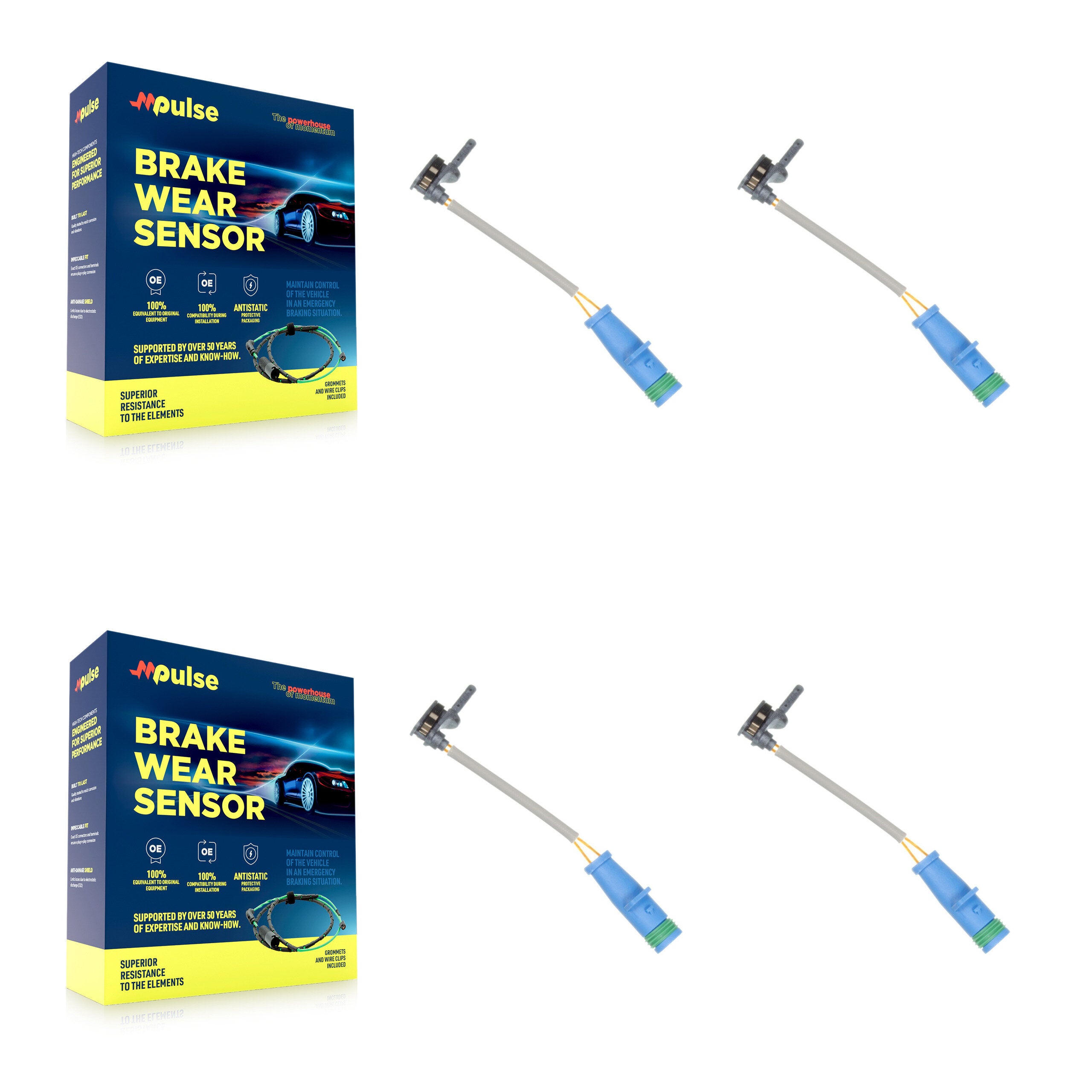 Mpulse KSE-100476 Disc Brake Pad Wear Sensor for 2020 Mercedes-Benz S450 - Front and Rear