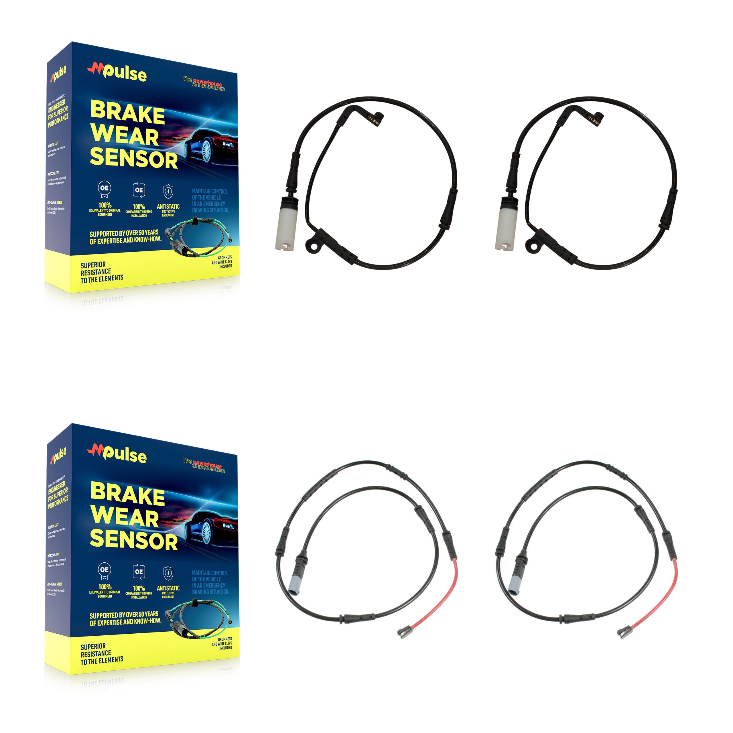 Mpulse KSE-100512 Disc Brake Pad Wear Sensor for 2009-2010 BMW 528i xDrive - Front and Rear
