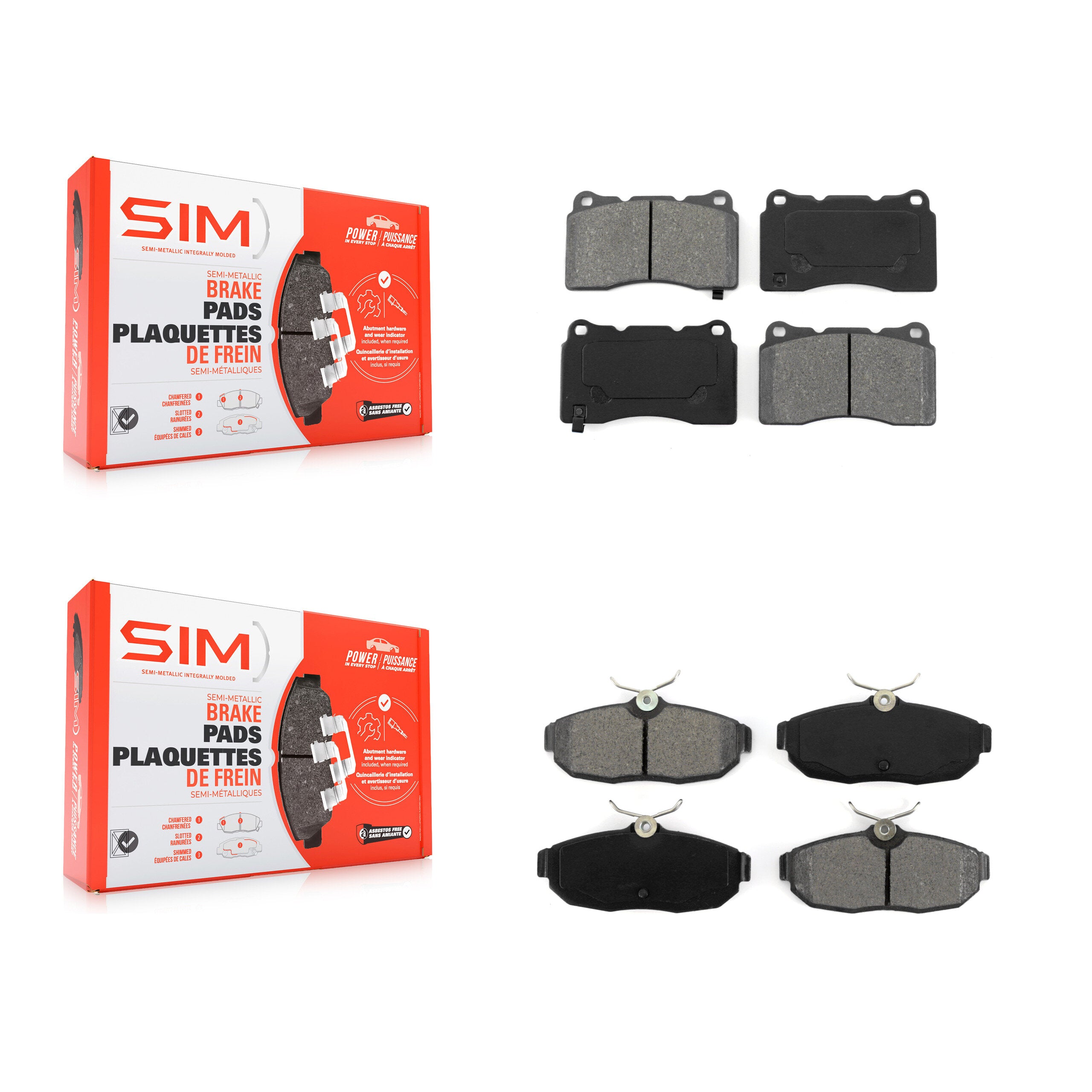 SIM KSM-100003 Disc Brake Pad for 2007-2011 Ford Mustang - Front and Rear