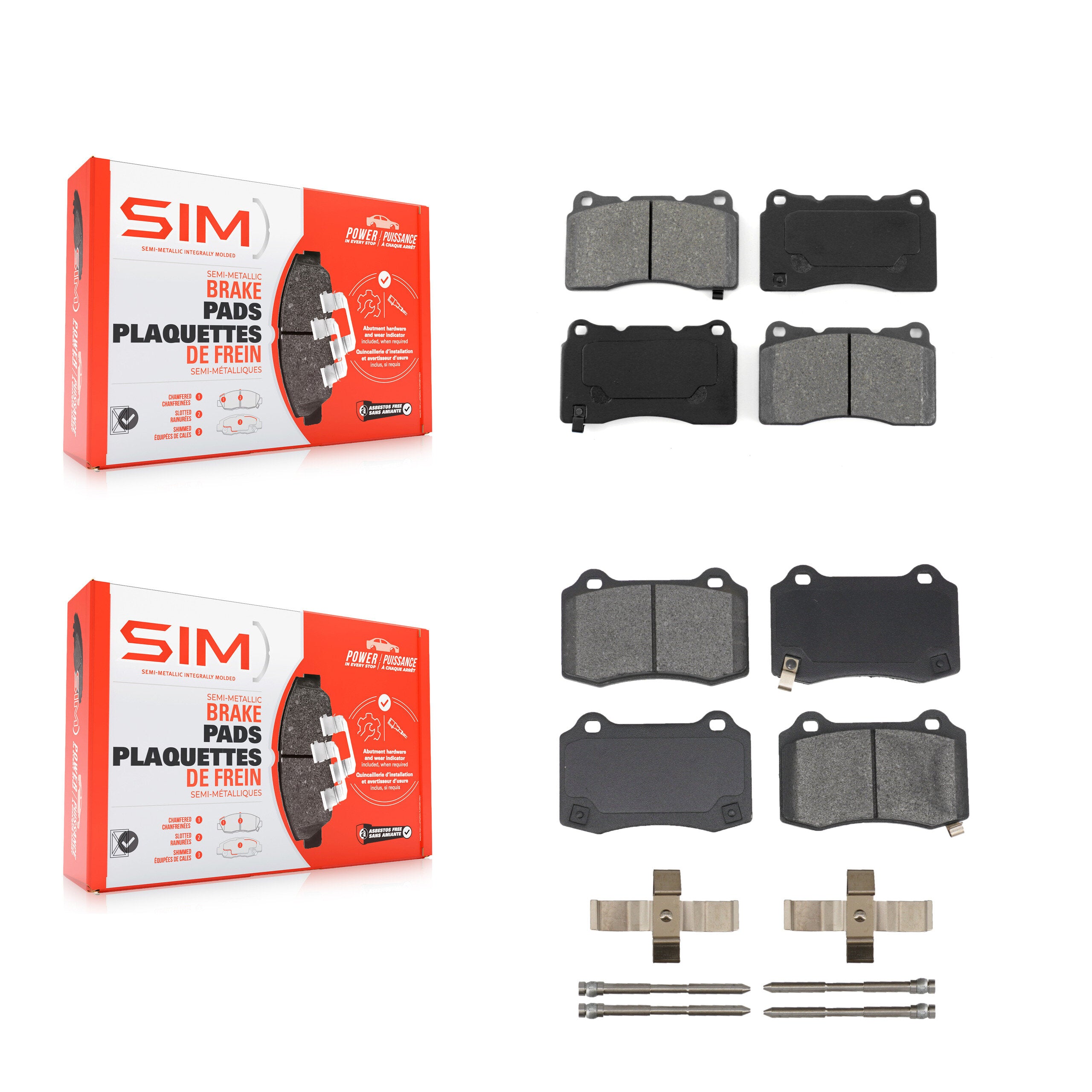 SIM KSM-100006 Disc Brake Pad for 2010-2016 Hyundai Genesis Coupe, Tesla S - Front and Rear