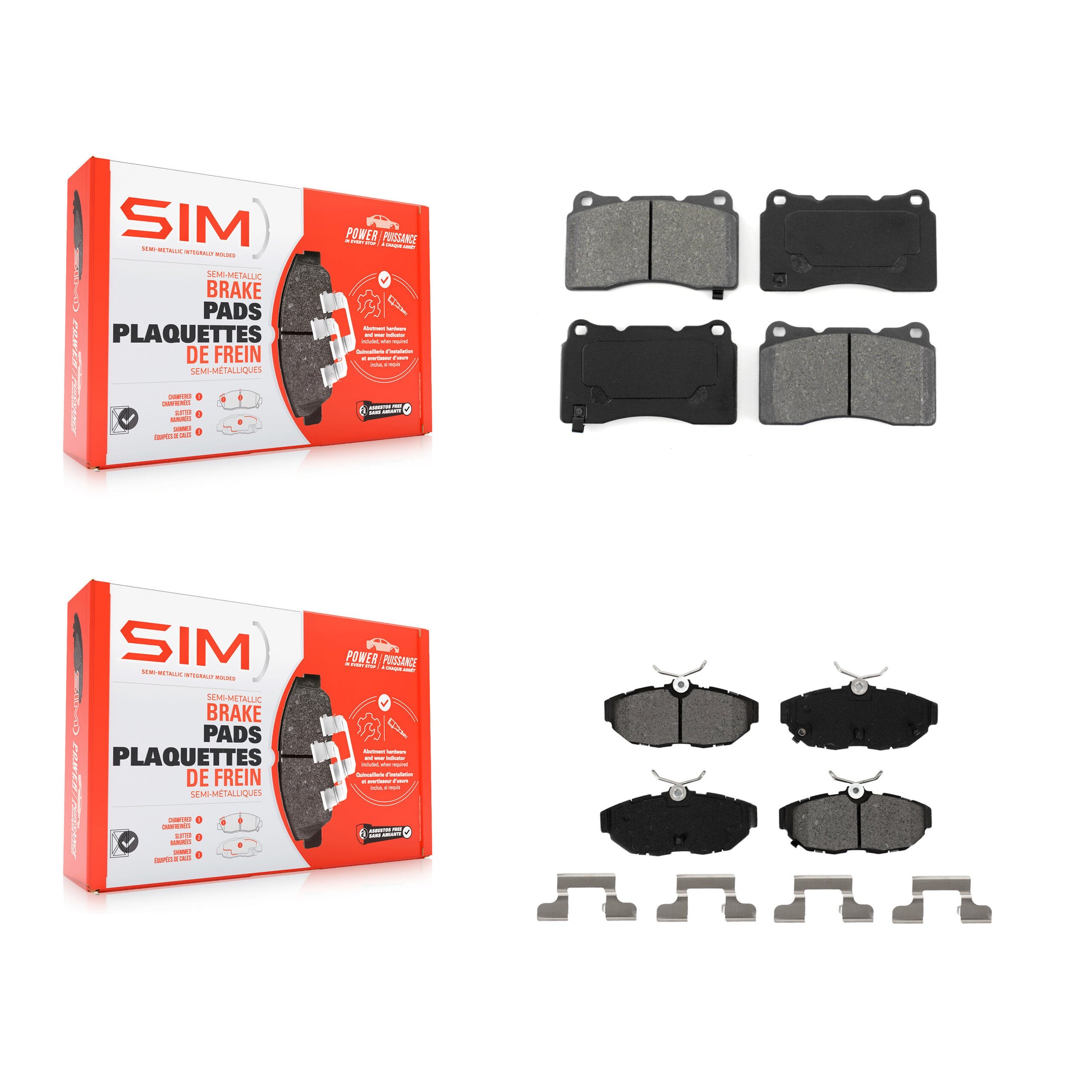SIM KSM-100008 Disc Brake Pad for 2011-2013 Ford Mustang - Front and Rear