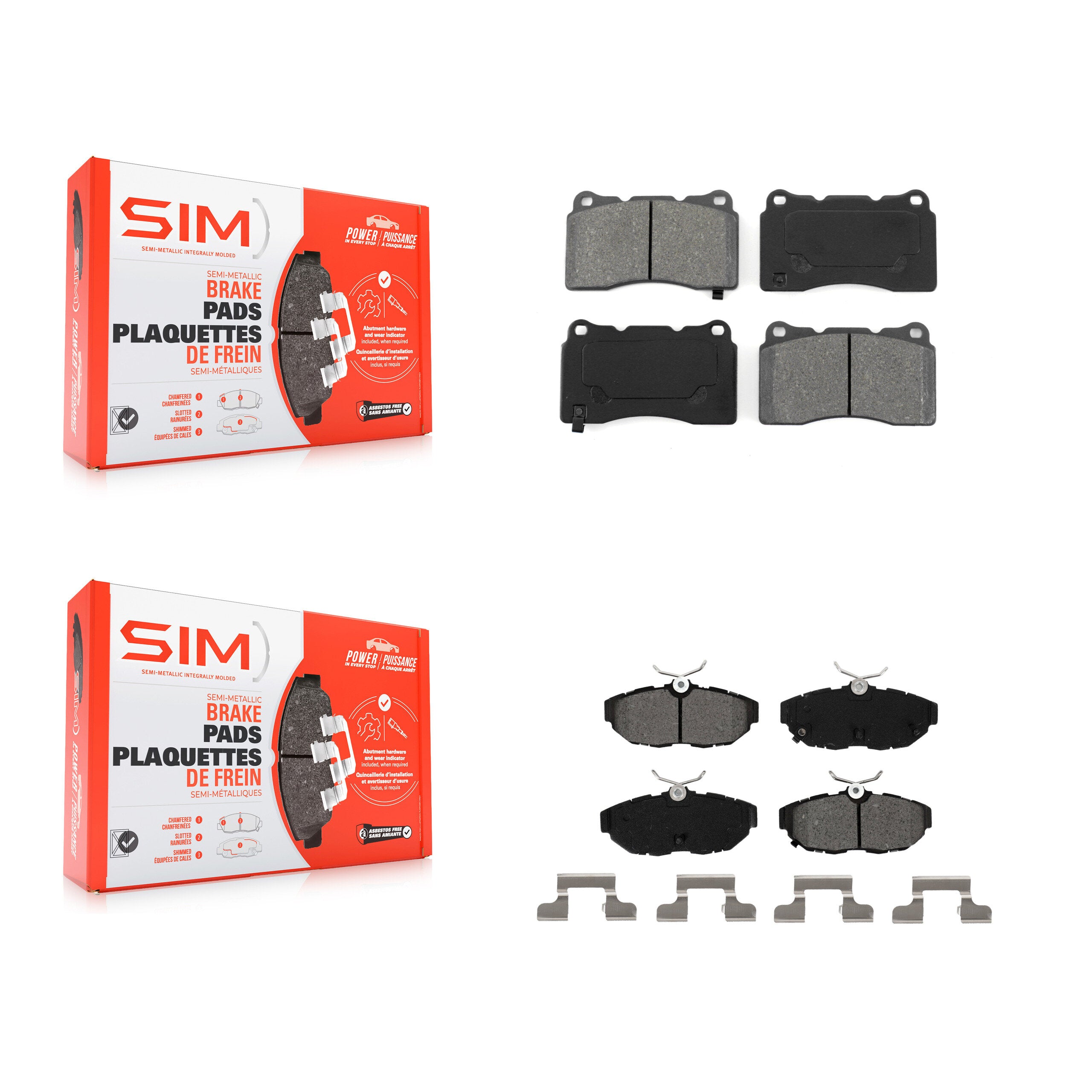 SIM KSM-100008 Disc Brake Pad for 2011-2013 Ford Mustang - Front and Rear