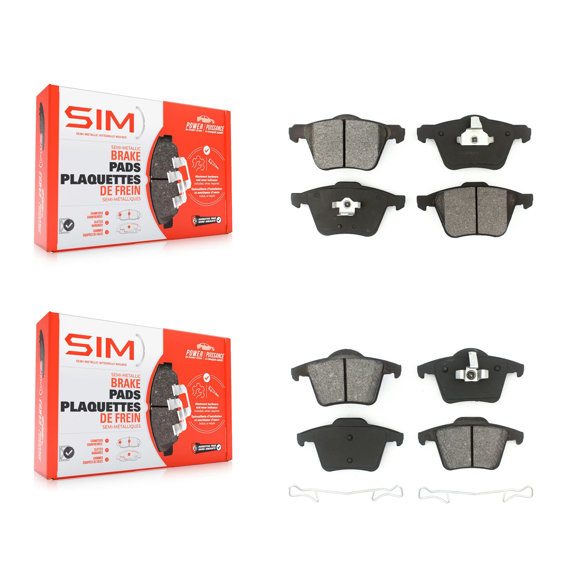 SIM KSM-100009 Disc Brake Pad for 2003-2014 Volvo XC90 - Front and Rear
