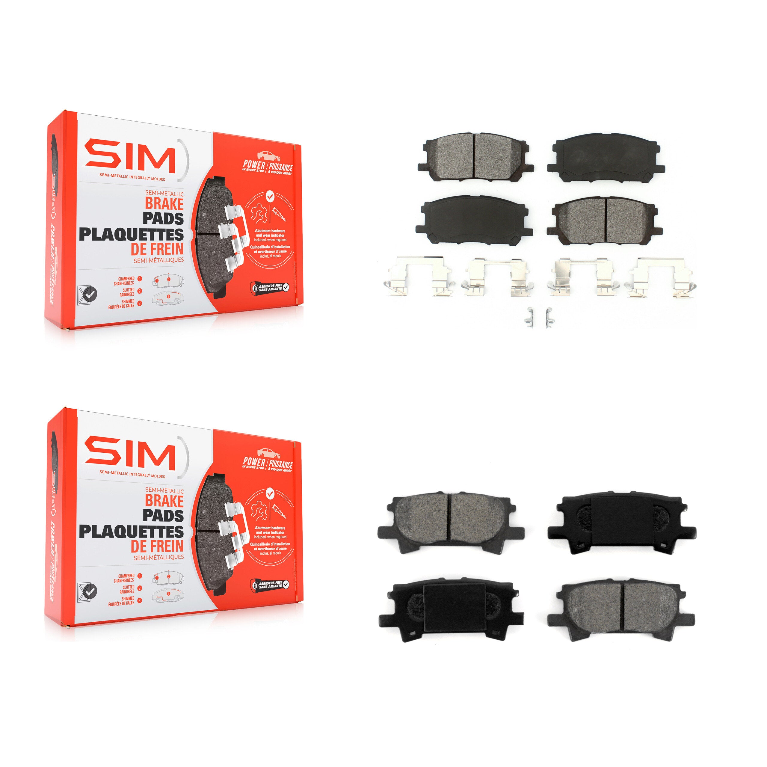 SIM KSM-100010 Disc Brake Pad for 2004-2009 Lexus RX350, Lexus RX400h and More - Front and Rear