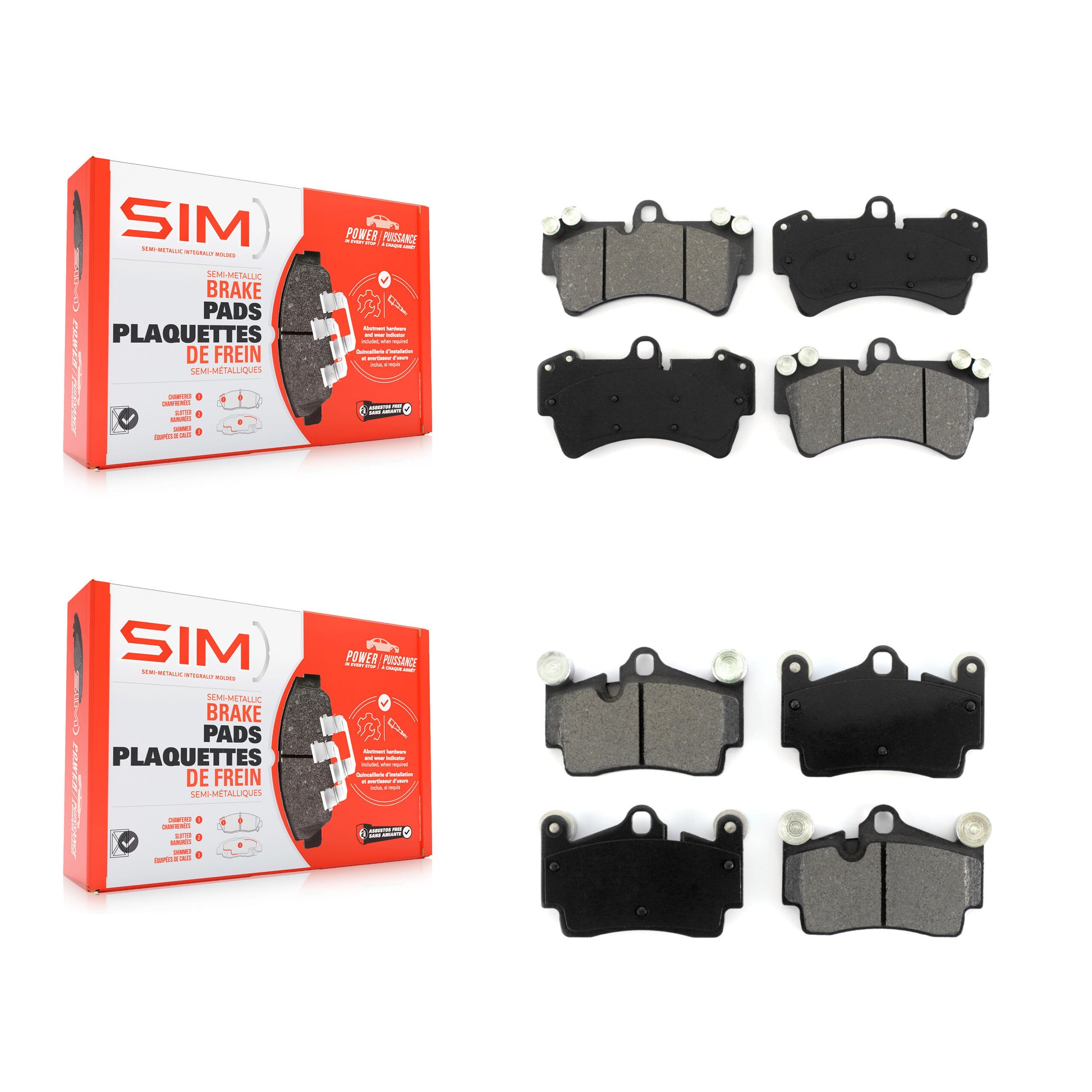 SIM KSM-100013 Disc Brake Pad for 2003-2015 Audi Q7, Porsche Cayenne, Volkswagen Touareg - Front and Rear