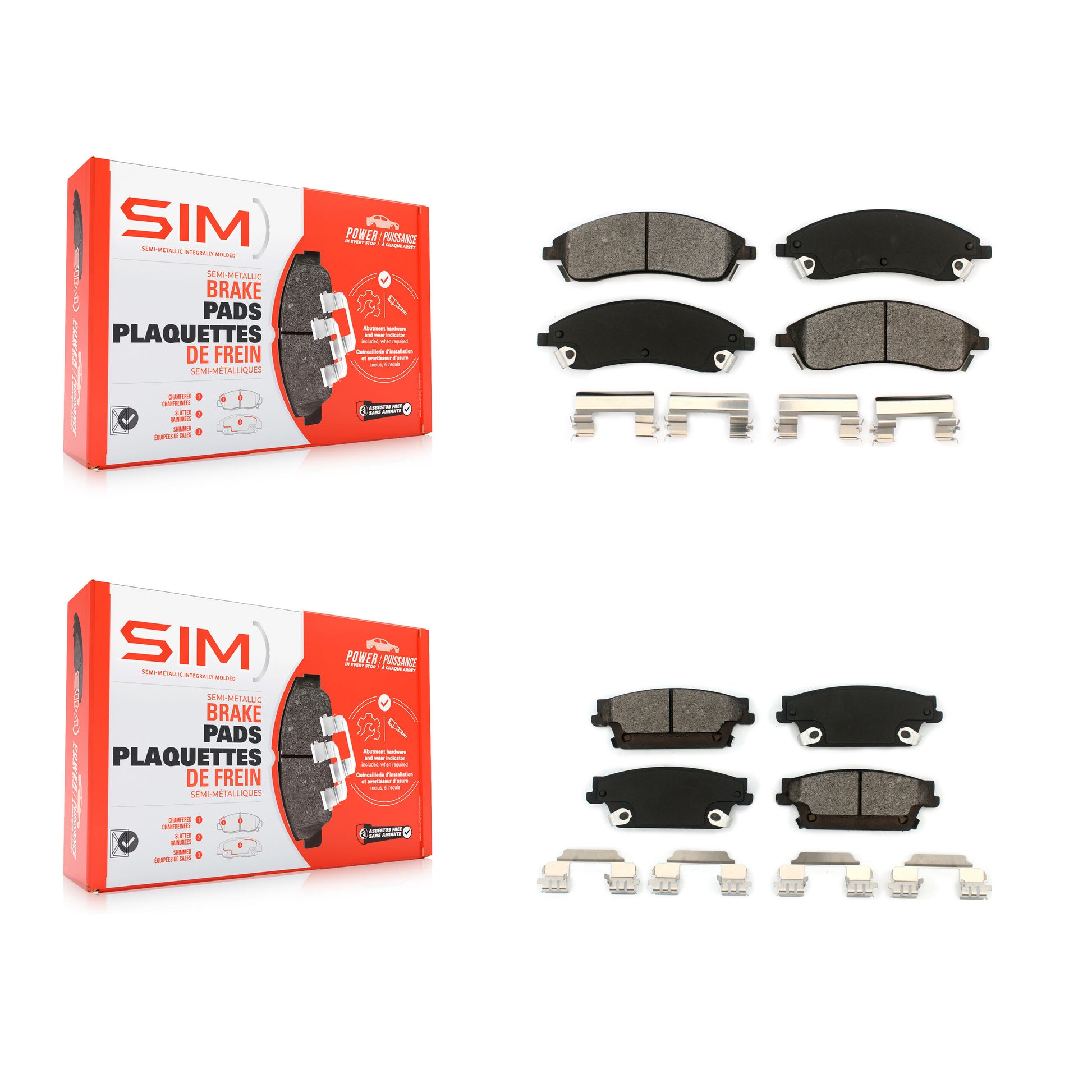 SIM KSM-100015 Disc Brake Pad for 2004-2009 Cadillac SRX, Cadillac CTS, Cadillac STS - Front and Rear