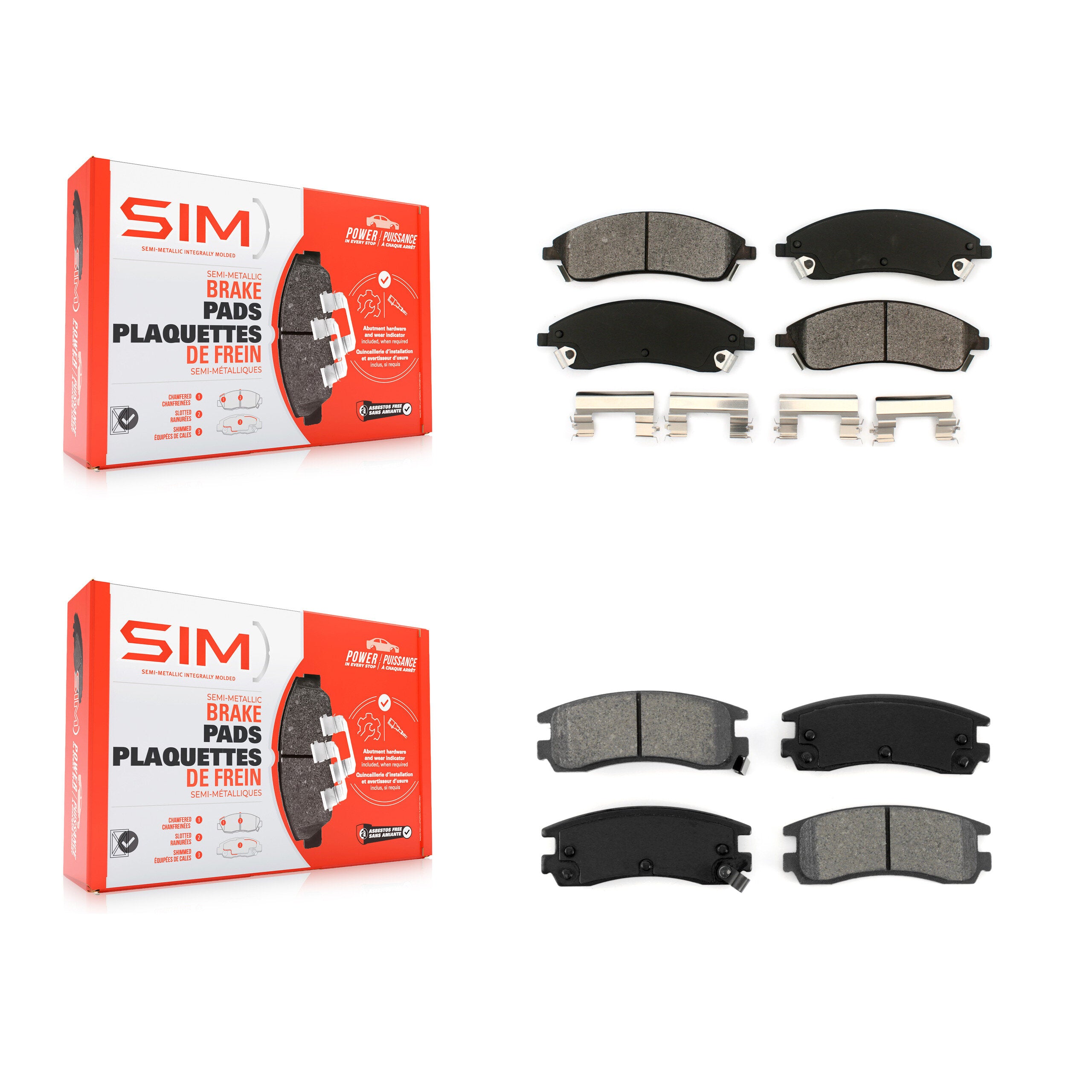 SIM KSM-100016 Disc Brake Pad for 2004 Pontiac Bonneville - Front and Rear