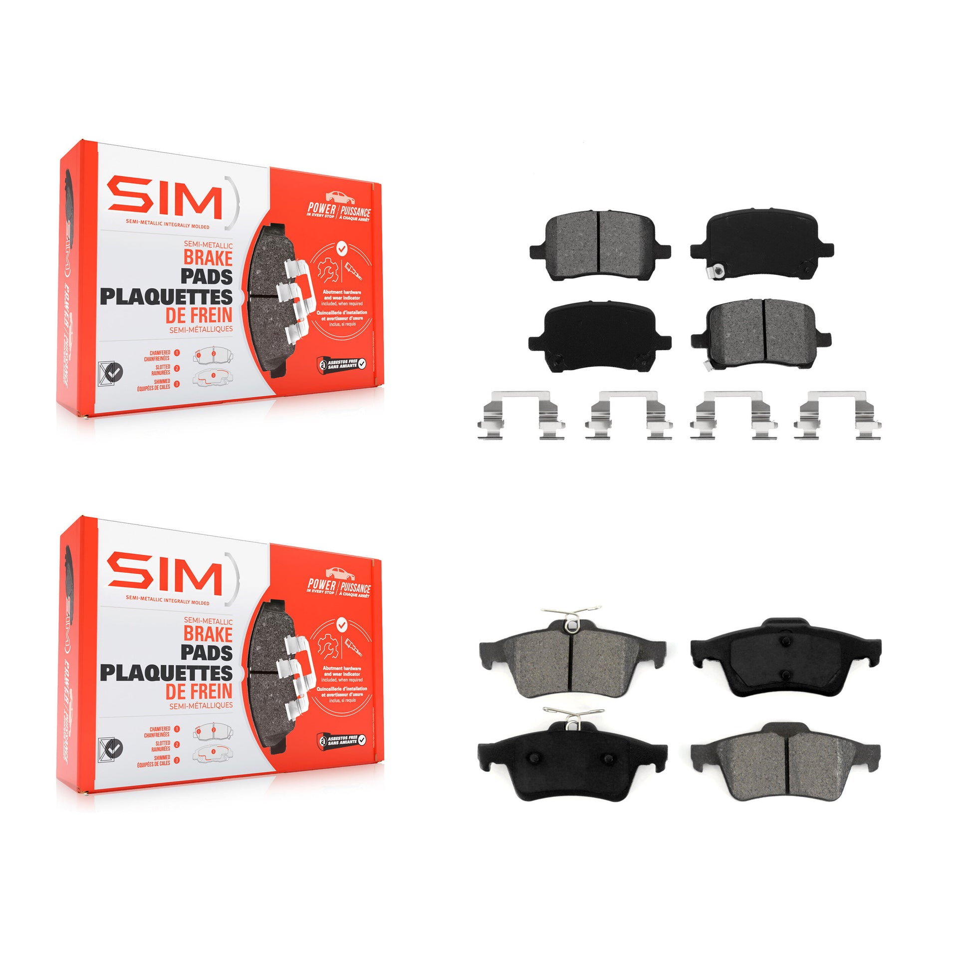 SIM KSM-100019 Disc Brake Pad for 2006-2010 Saturn Sky, Pontiac Solstice - Front and Rear