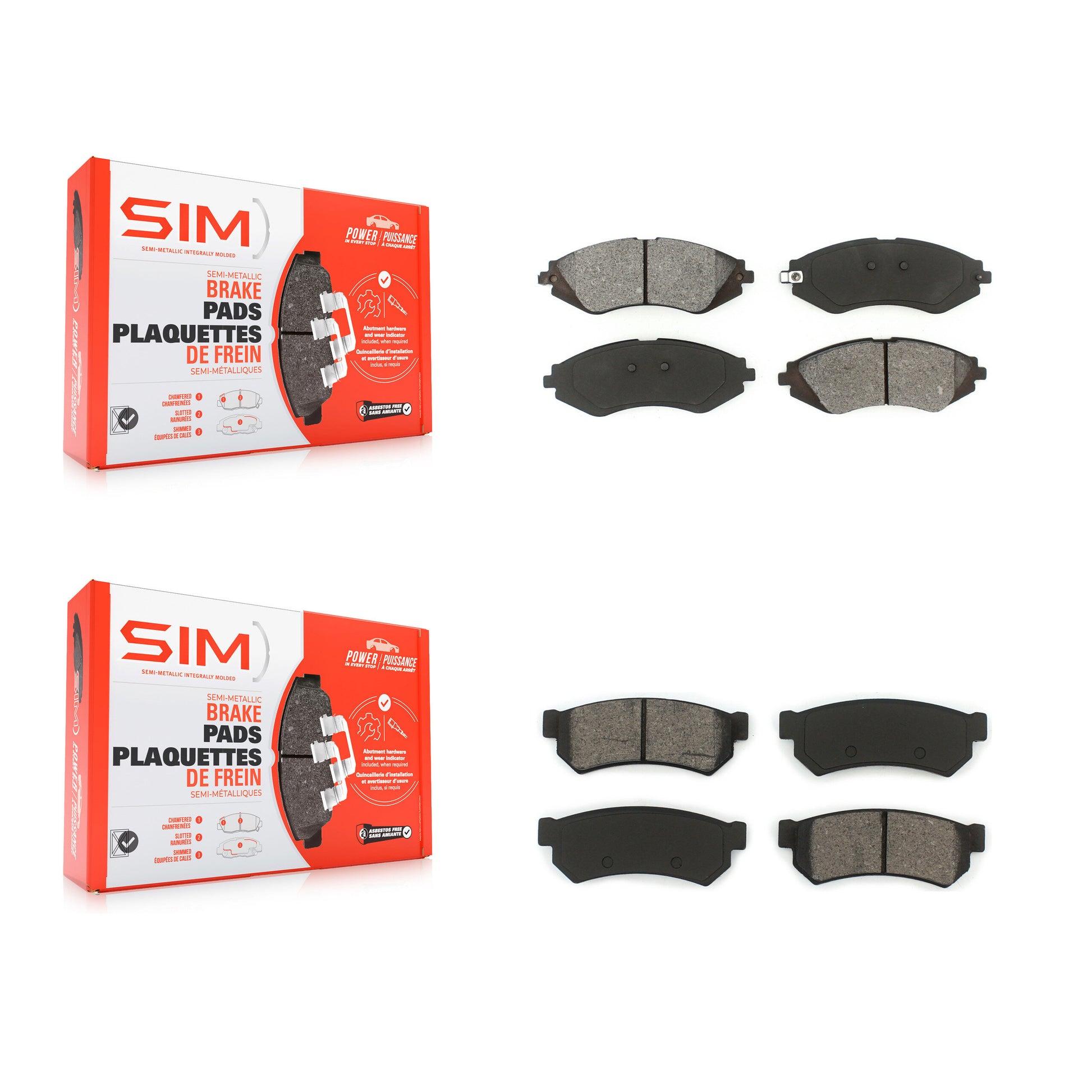 SIM KSM-100022 Disc Brake Pad for 2007-2008 Chevrolet Optra, Suzuki Forenza, Suzuki Reno - Front and Rear