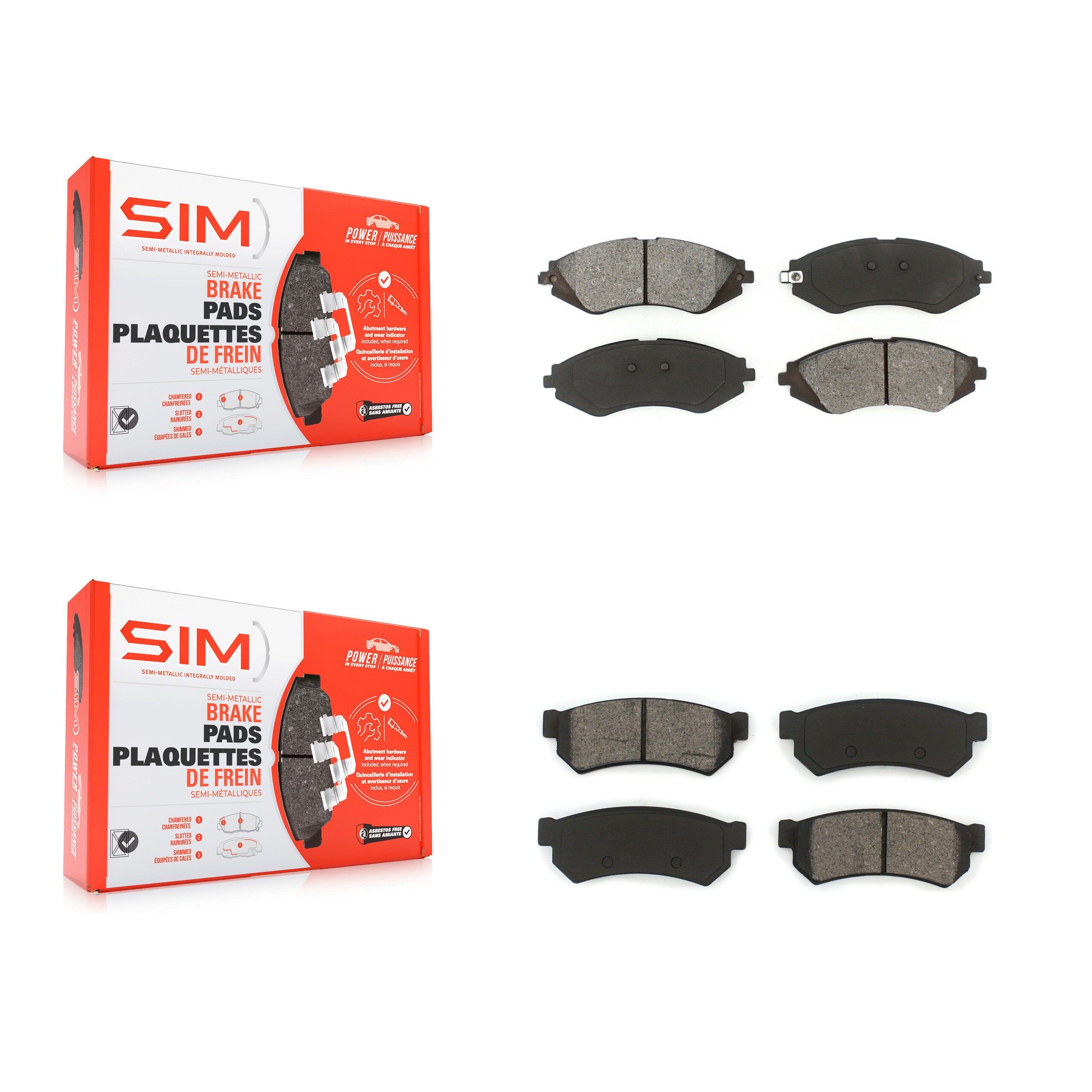 SIM KSM-100022 Disc Brake Pad for 2007-2008 Chevrolet Optra, Suzuki Forenza, Suzuki Reno - Front and Rear
