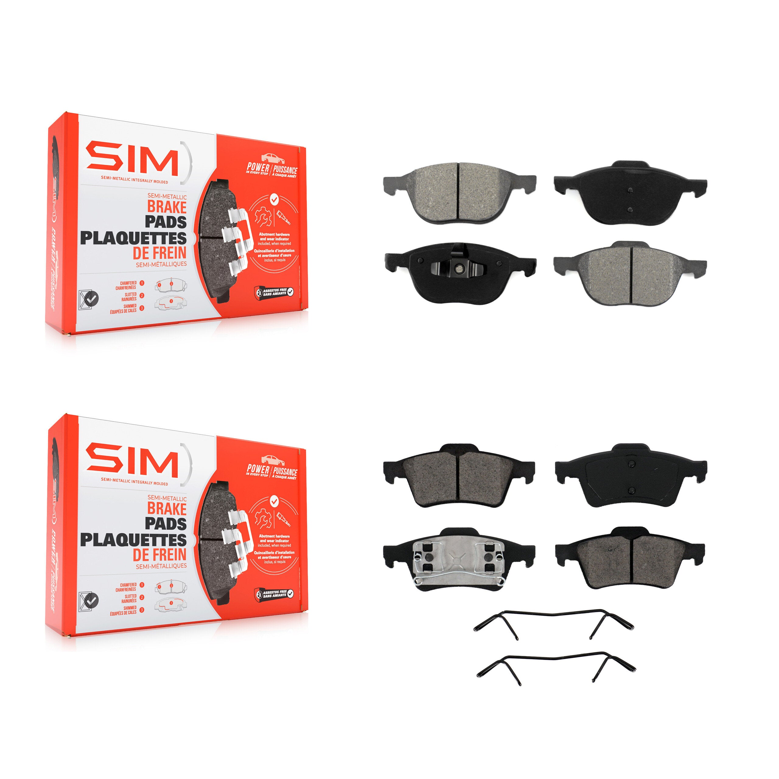SIM KSM-100025 Disc Brake Pad for 2004-2006 Mazda 5, Mazda 3 - Front and Rear