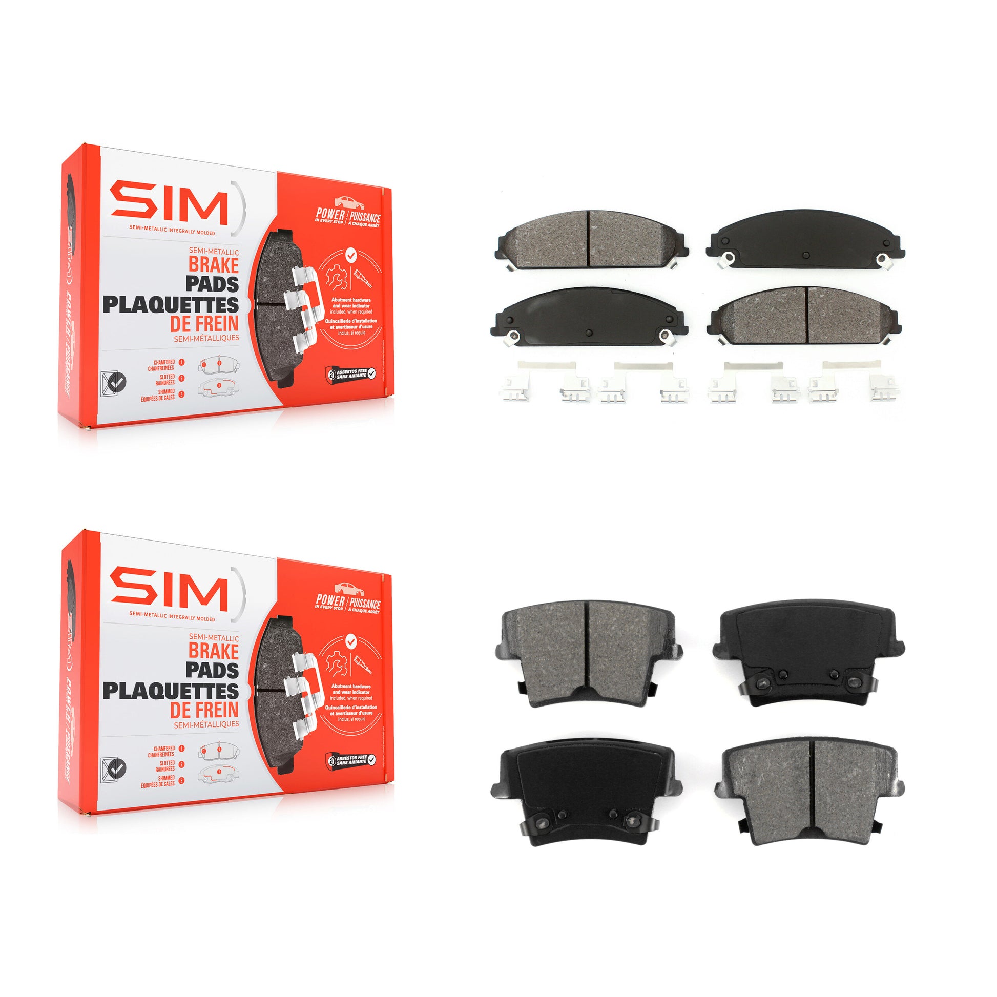 SIM KSM-100029 Disc Brake Pad for 2005-2023 Dodge Charger, Dodge Challenger and More - Front and Rear