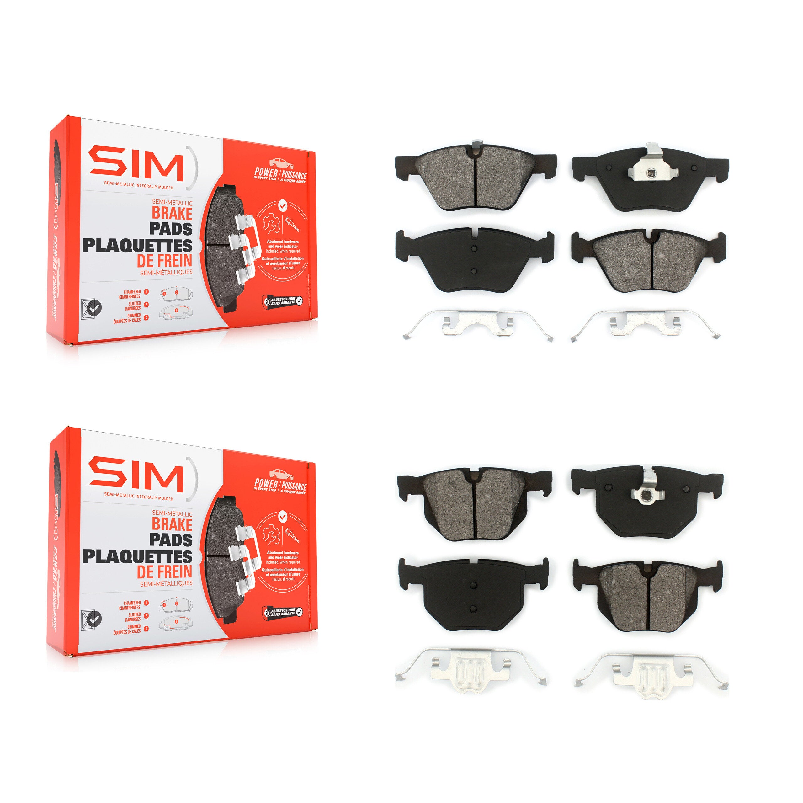 SIM KSM-100031 Disc Brake Pad for 2004-2007 BMW 525i - Front and Rear