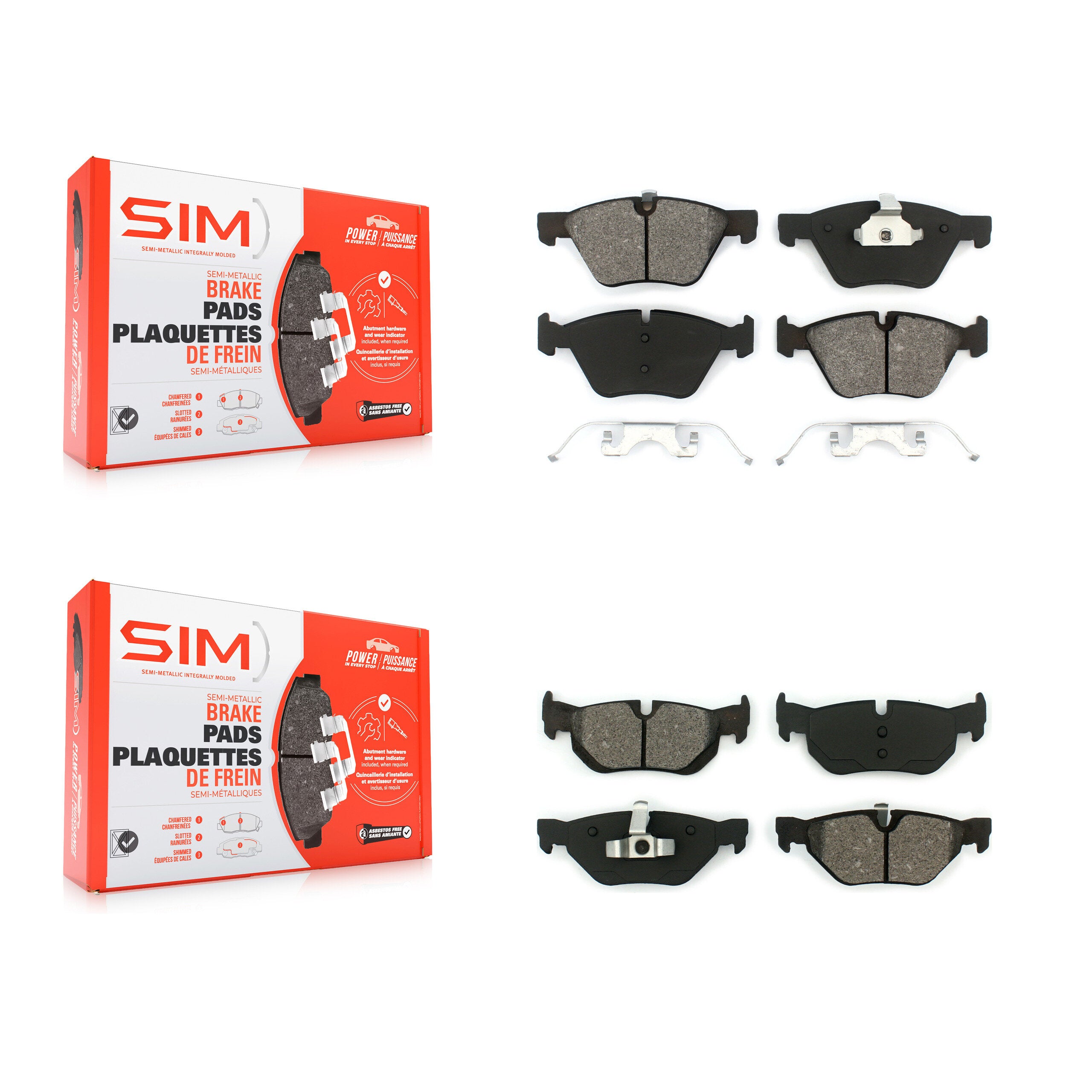 SIM KSM-100033 Disc Brake Pad for 2006-2013 BMW X1, BMW 128i and More - Front and Rear