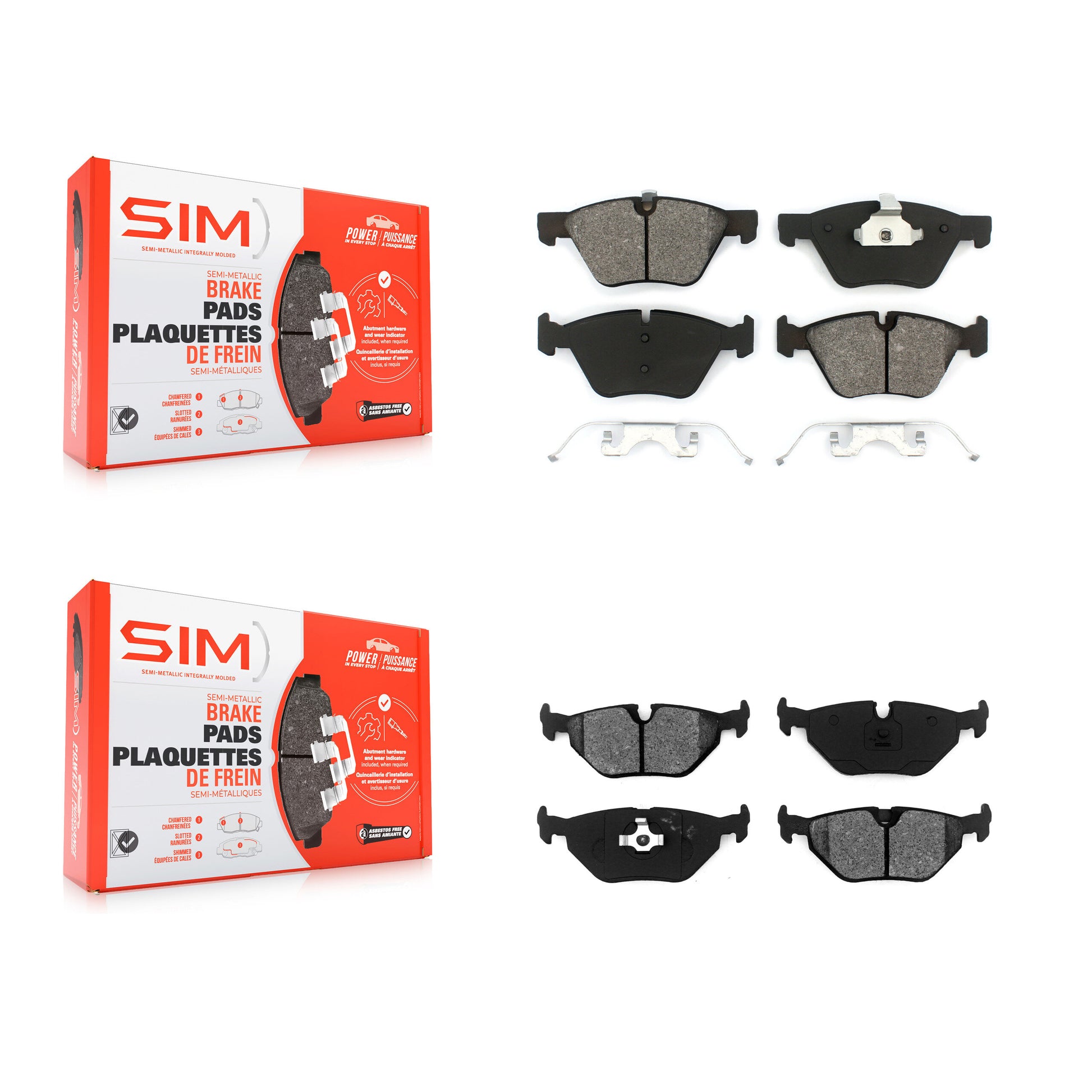 SIM KSM-100034 Disc Brake Pad for 1997-2003 BMW 525i, BMW 528i - Front and Rear