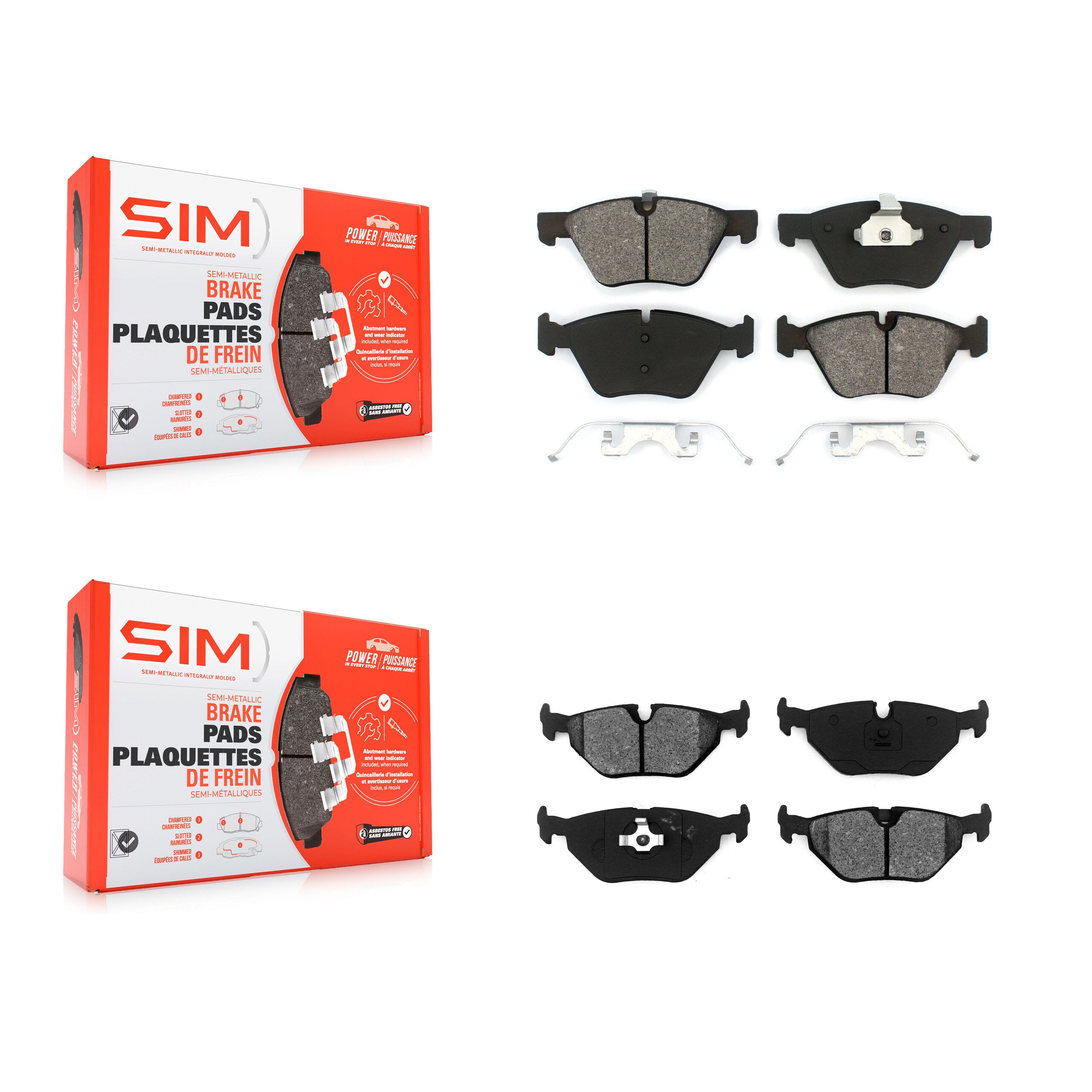 SIM KSM-100034 Disc Brake Pad for 1997-2003 BMW 525i, BMW 528i - Front and Rear