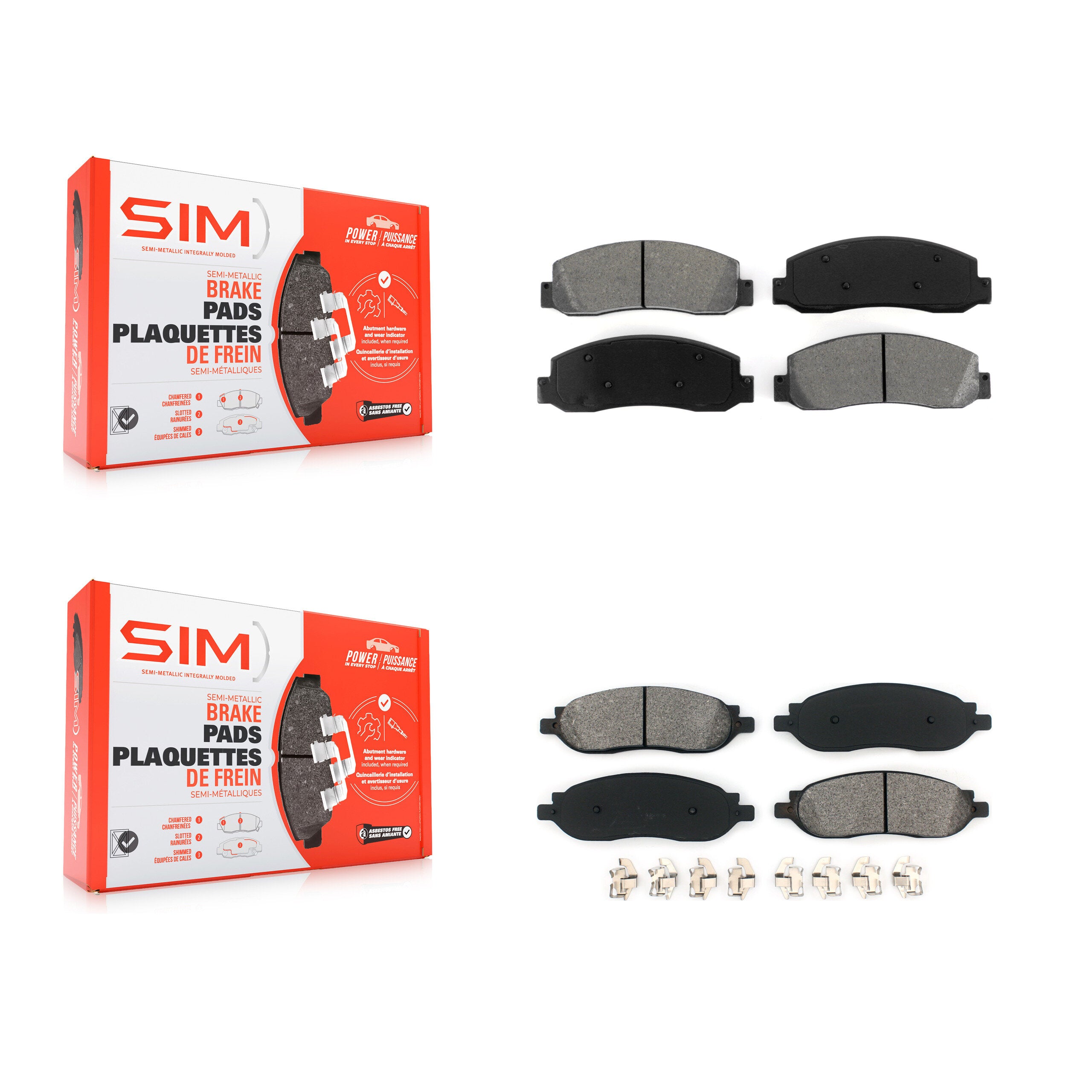 SIM KSM-100037 Disc Brake Pad for 2005-2007 Ford F-250 Super Duty, Ford F-350 Super Duty - Front and Rear