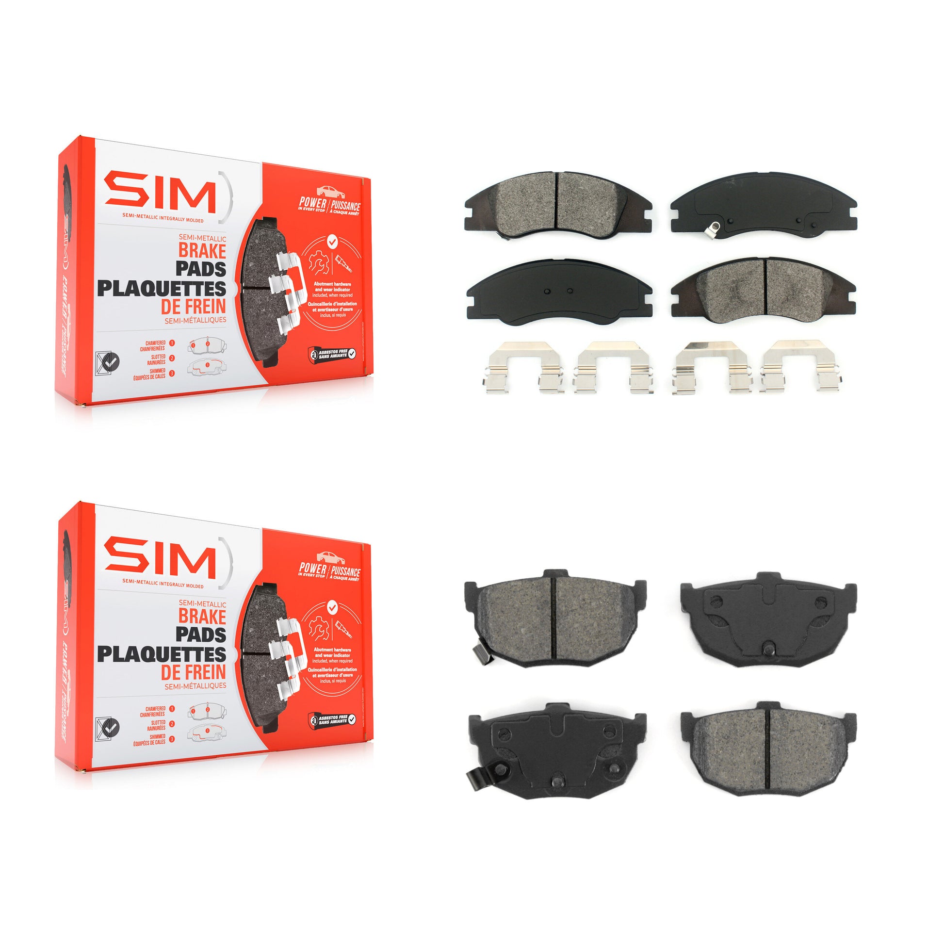 SIM KSM-100040 Disc Brake Pad for 2004-2009 Kia Spectra, Kia Spectra5 - Front and Rear